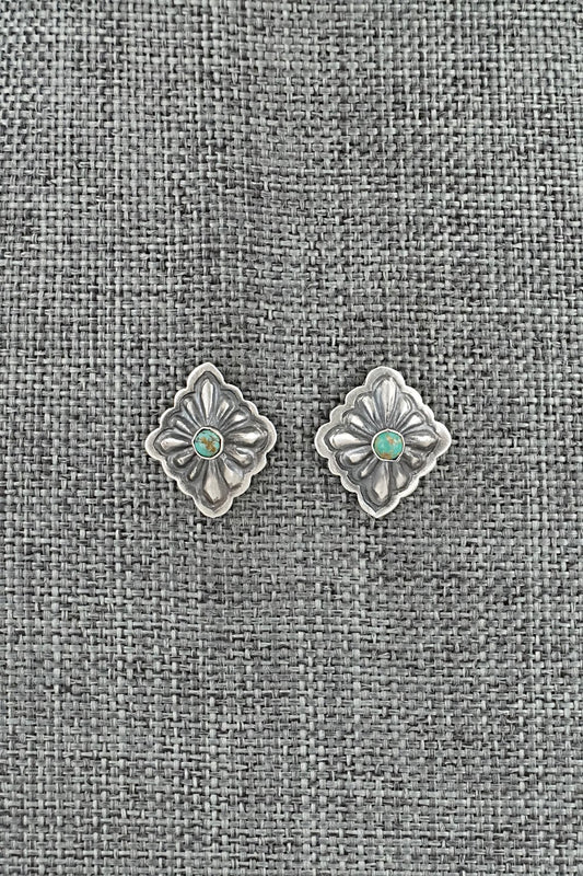 Turquoise & Sterling Silver Earrings - Terry Charlie