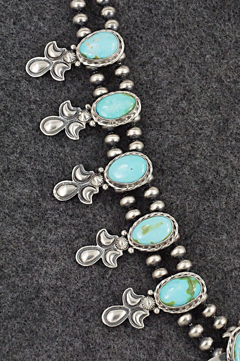 Turquoise & Sterling Silver Squash Blossom Set - Adrienne Gordon