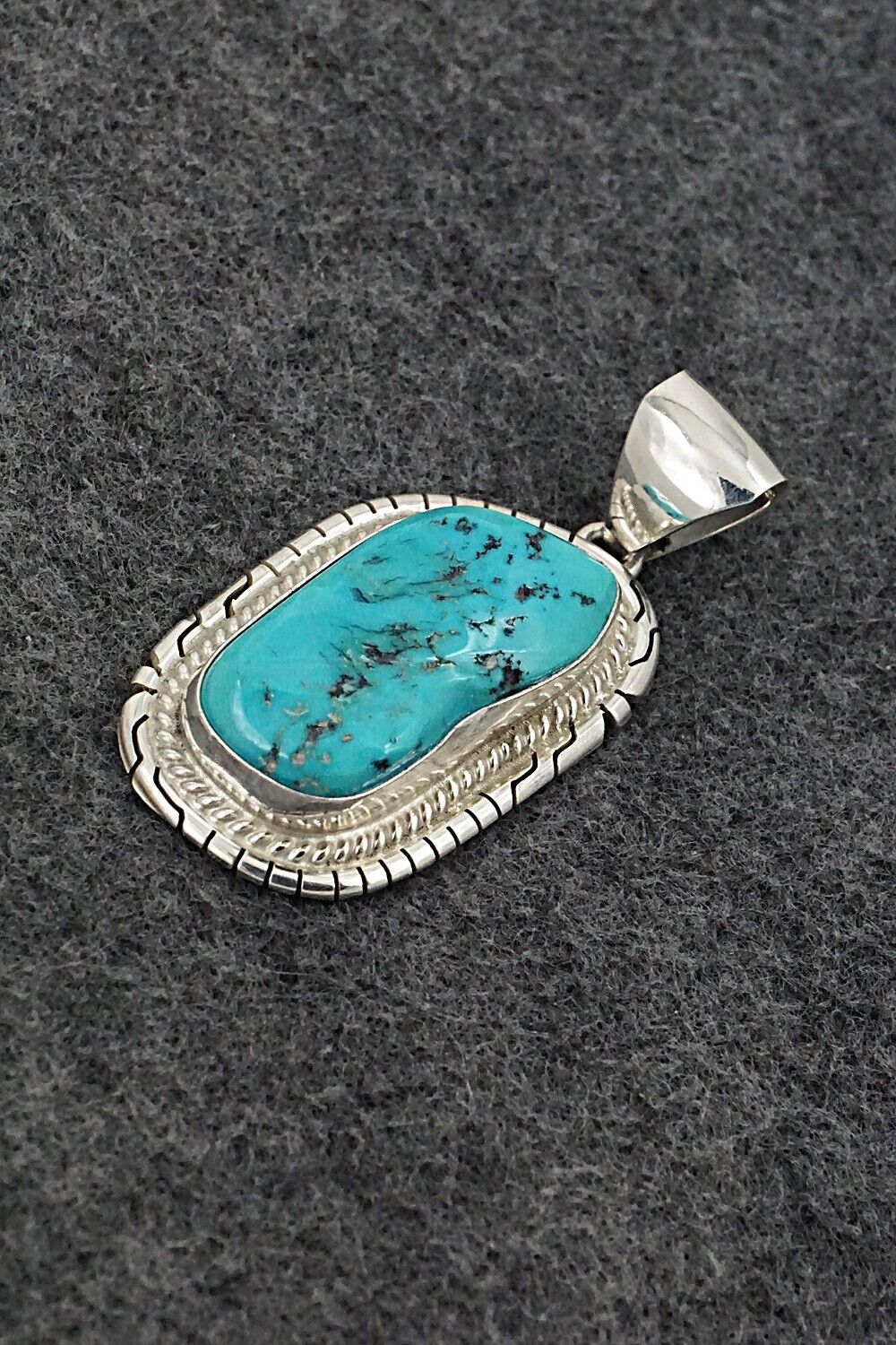 Turquoise & Sterling Silver Pendant - Peggy Skeets