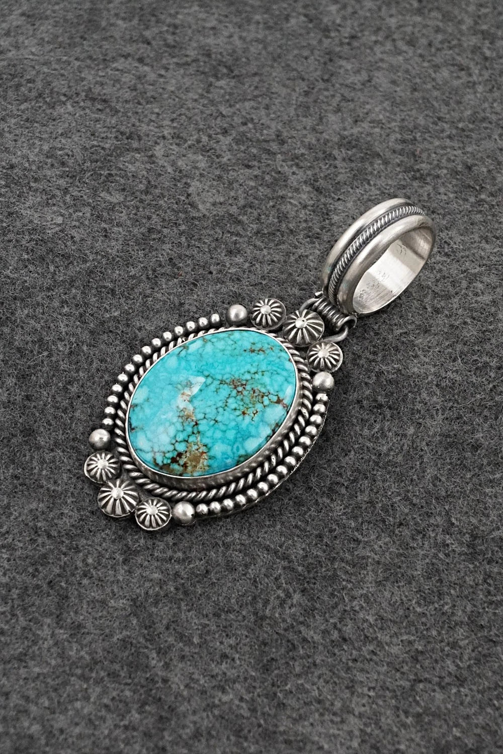 Turquoise & Sterling Silver Pendant - Michael Calladitto