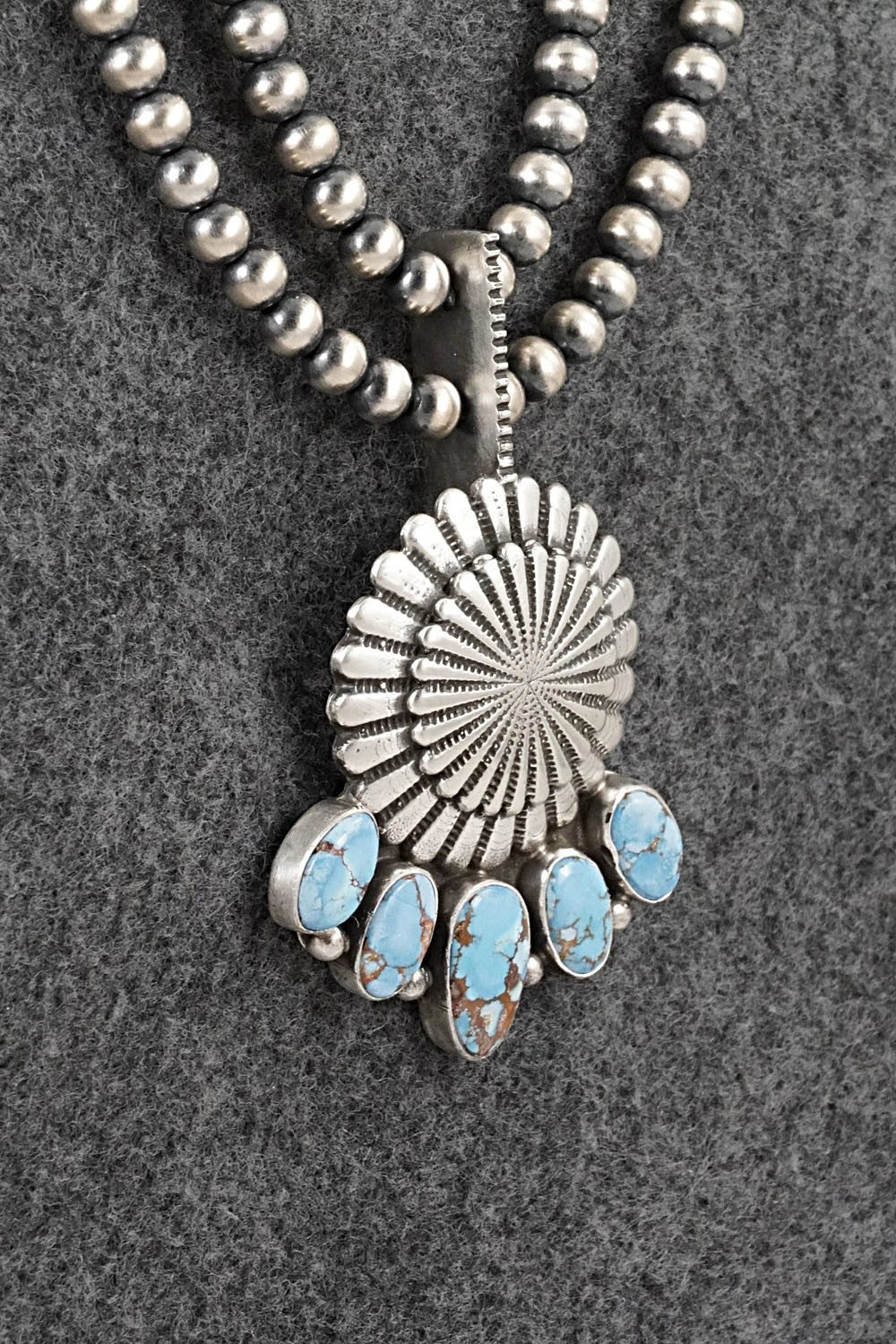 Turquoise & Sterling Silver Necklace - Tom Lewis