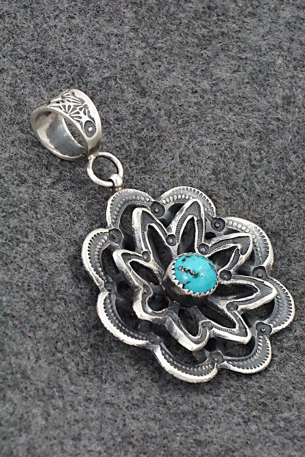 Turquoise & Sterling Silver Pendant - Kevin Billah