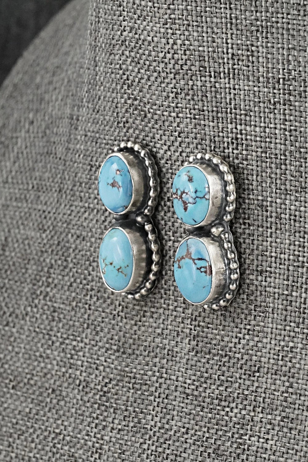 Turquoise & Sterling Silver Necklace and Earrings Set - Darrin Livingston
