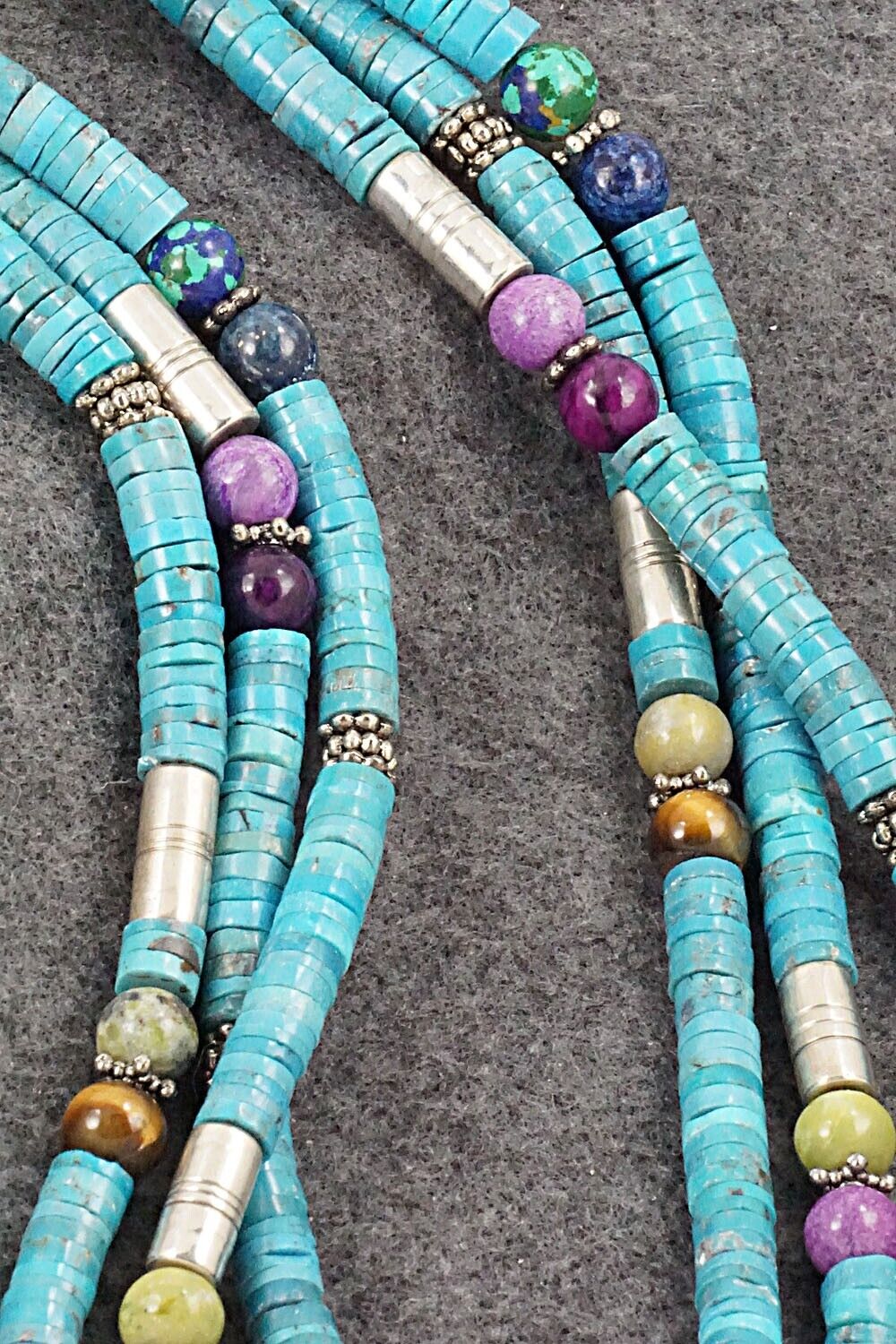 Multi-Stone and Sterling Silver Necklace - Tommy Singer