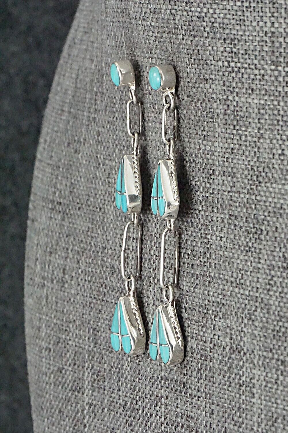 Turquoise and Sterling Silver Earrings - Velda Nastacio