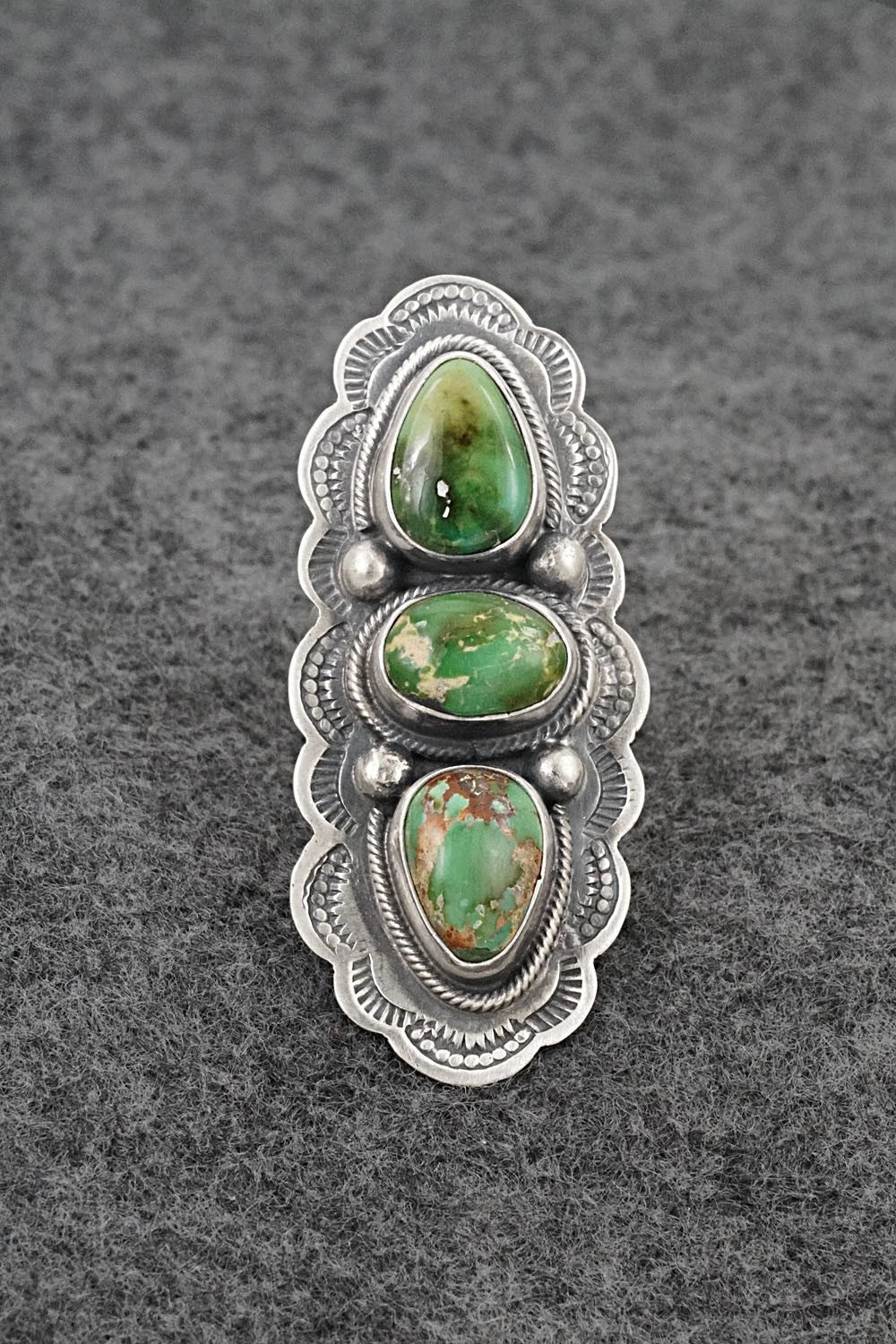Turquoise & Sterling Silver Ring - Bobby Johnson - Size 6.5