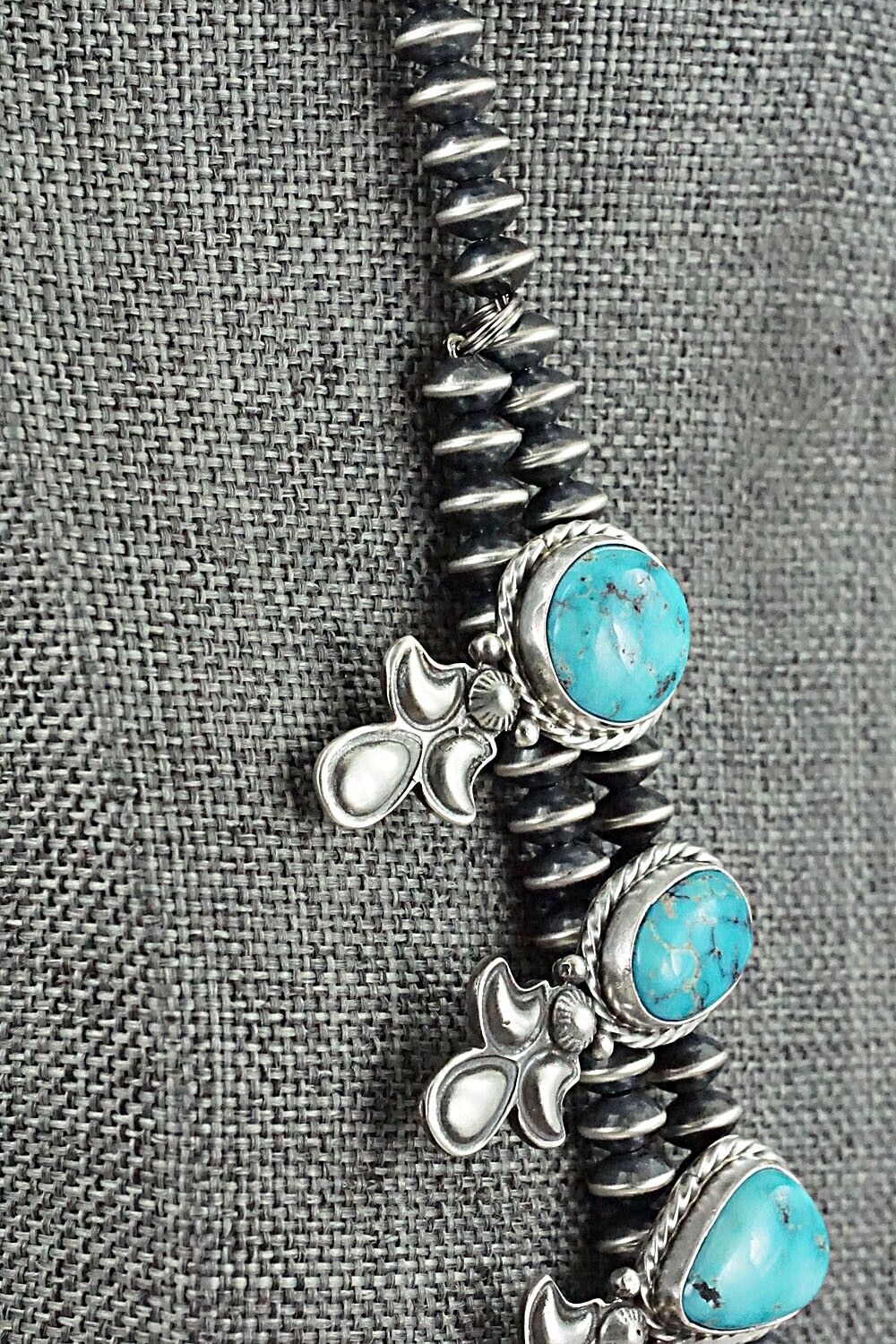 Turquoise & Sterling Silver Squash Blossom Set - Adrienne Gordon