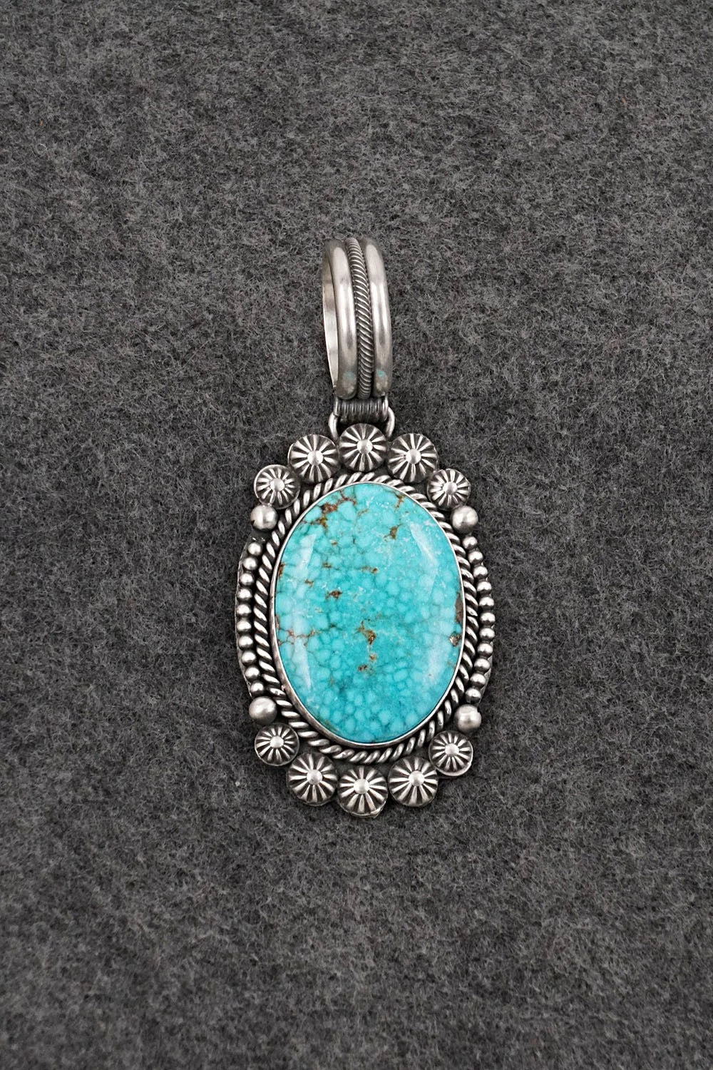 Turquoise & Sterling Silver Pendant - Michael Calladitto
