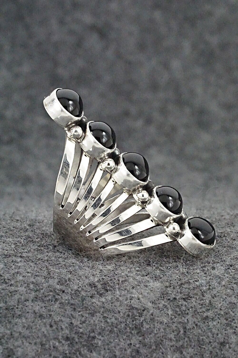 Onyx & Sterling Silver Ring - Thomas Yazzie - Size 8