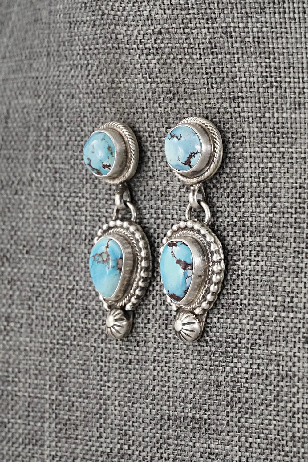 Turquoise & Sterling Silver Necklace and Earrings Set - Kathleen Livingston