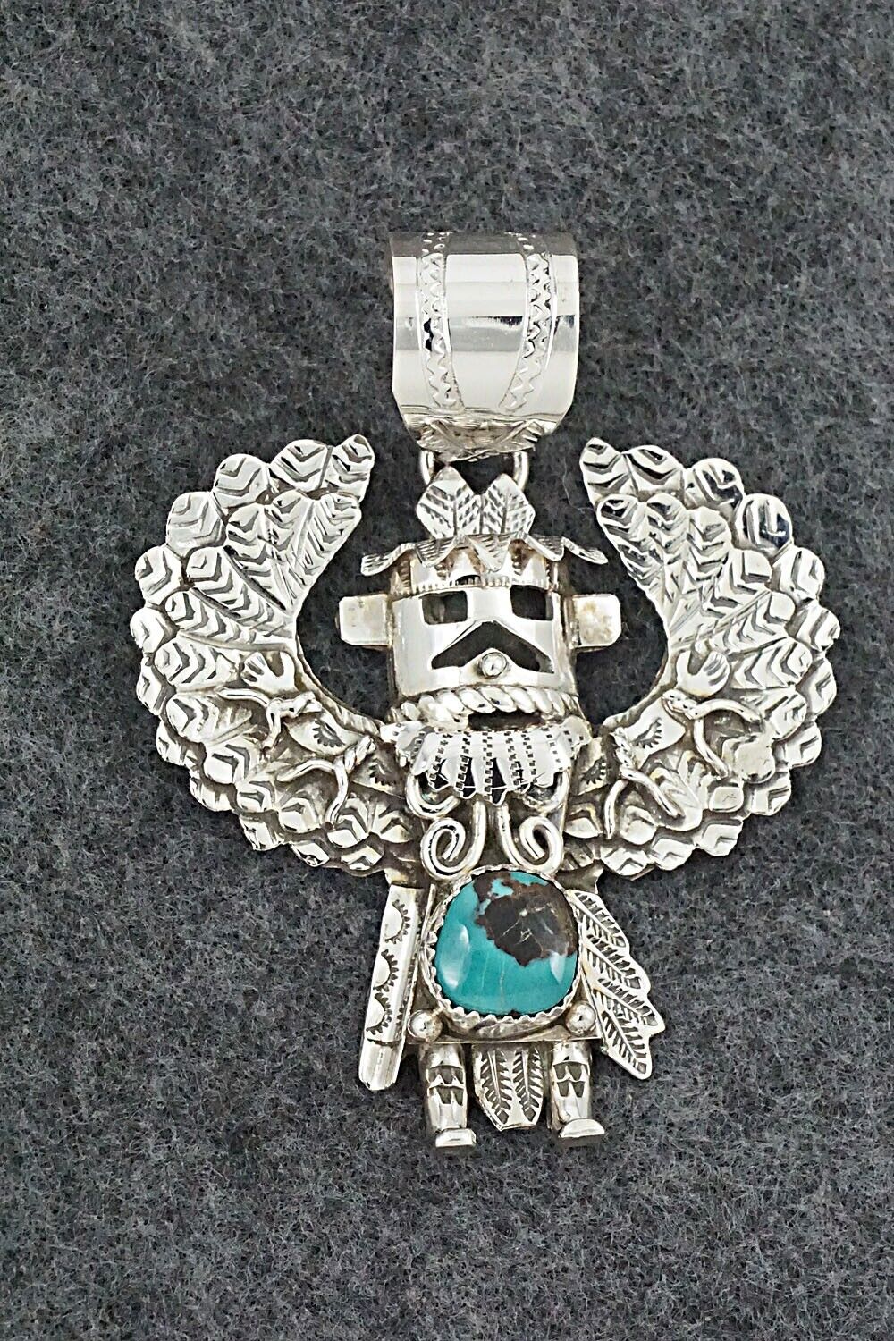 Turquoise & Sterling Silver Pendant - Alanzo Mariano