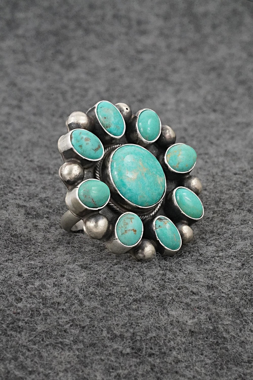 Turquoise & Sterling Silver Ring - Kathleen Livingston - Size Adjustable