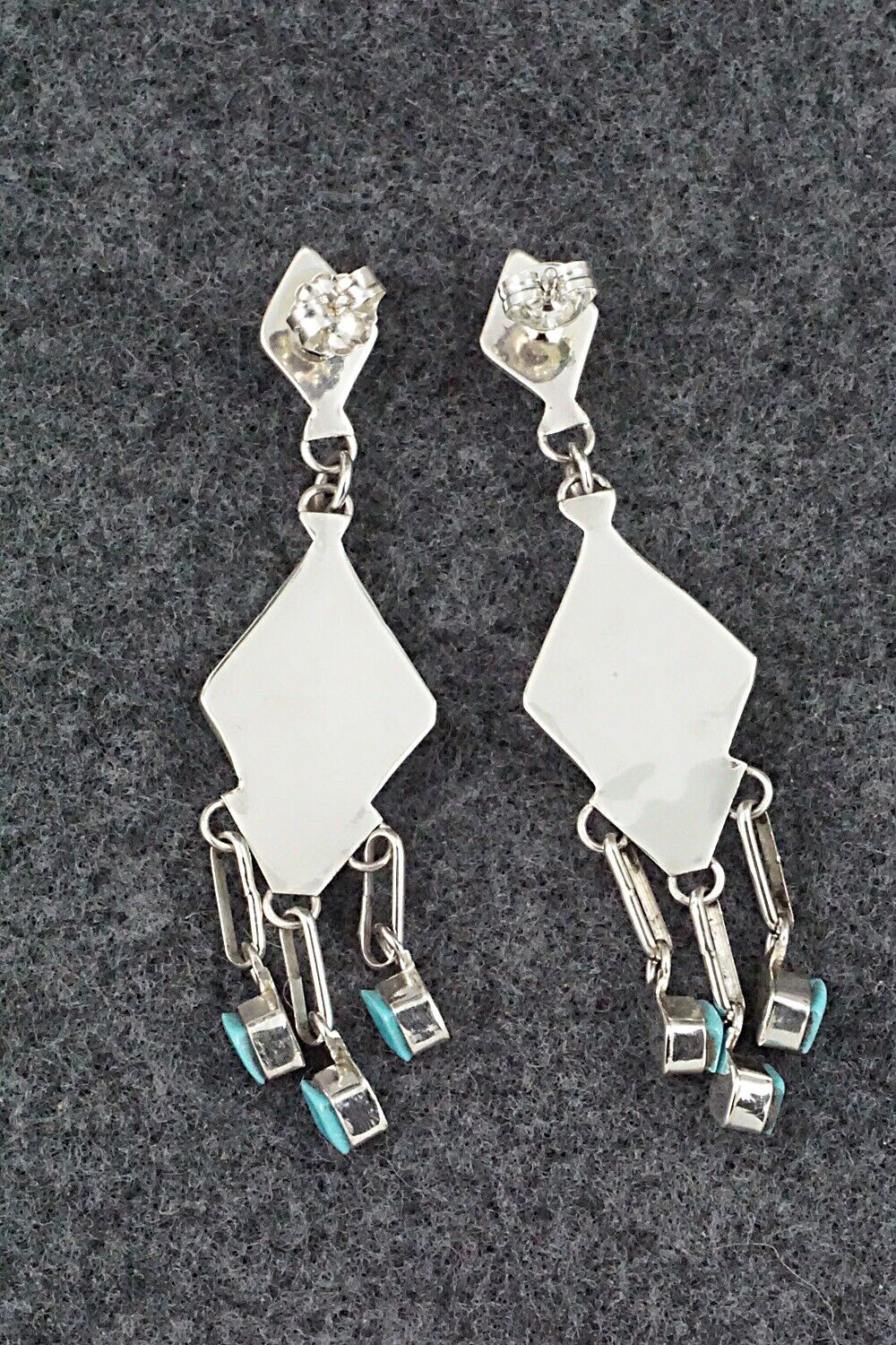 Turquoise & Sterling Silver Earrings - Priscilla Chavez