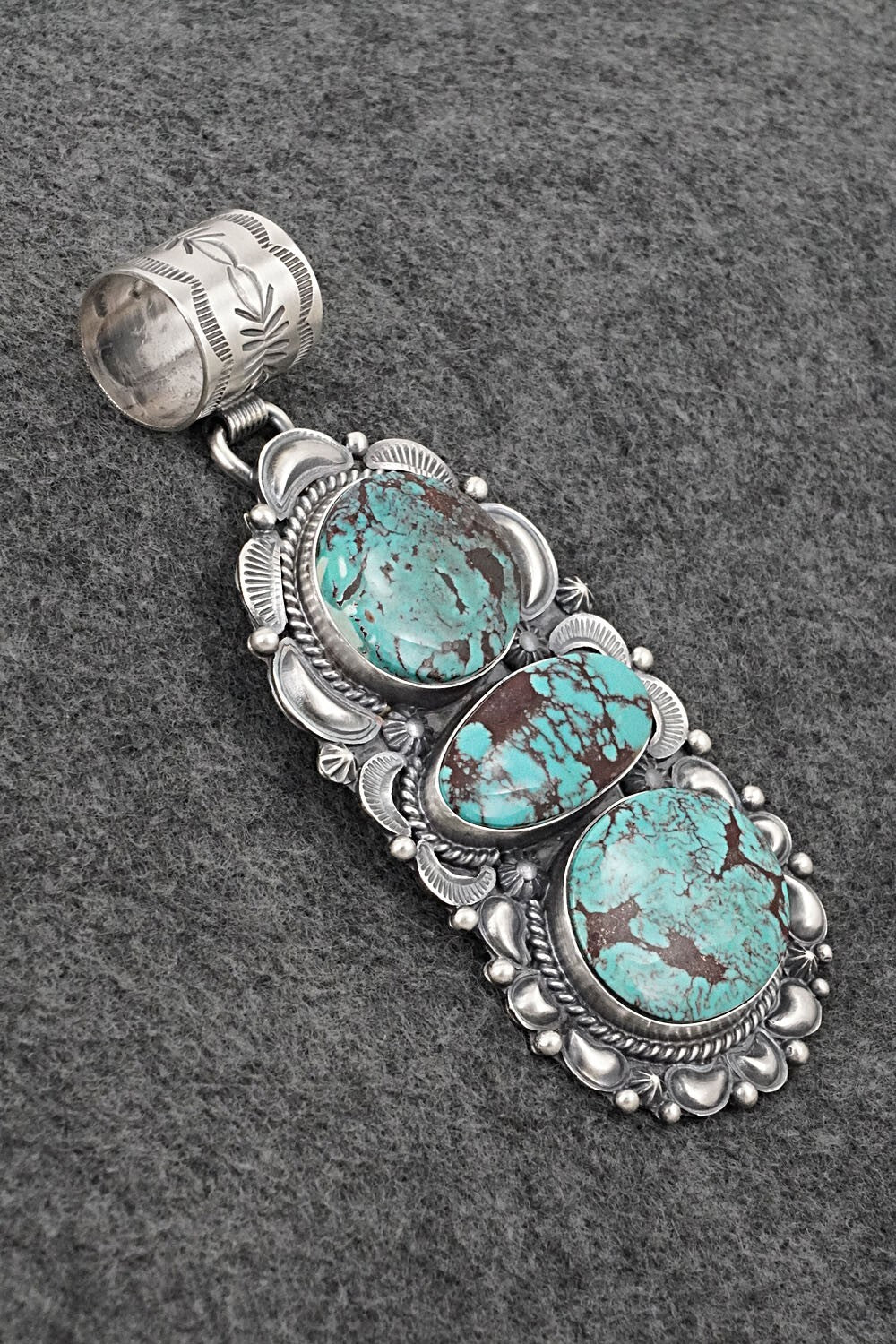 Turquoise & Sterling Silver Pendant - Raymond Delgarito