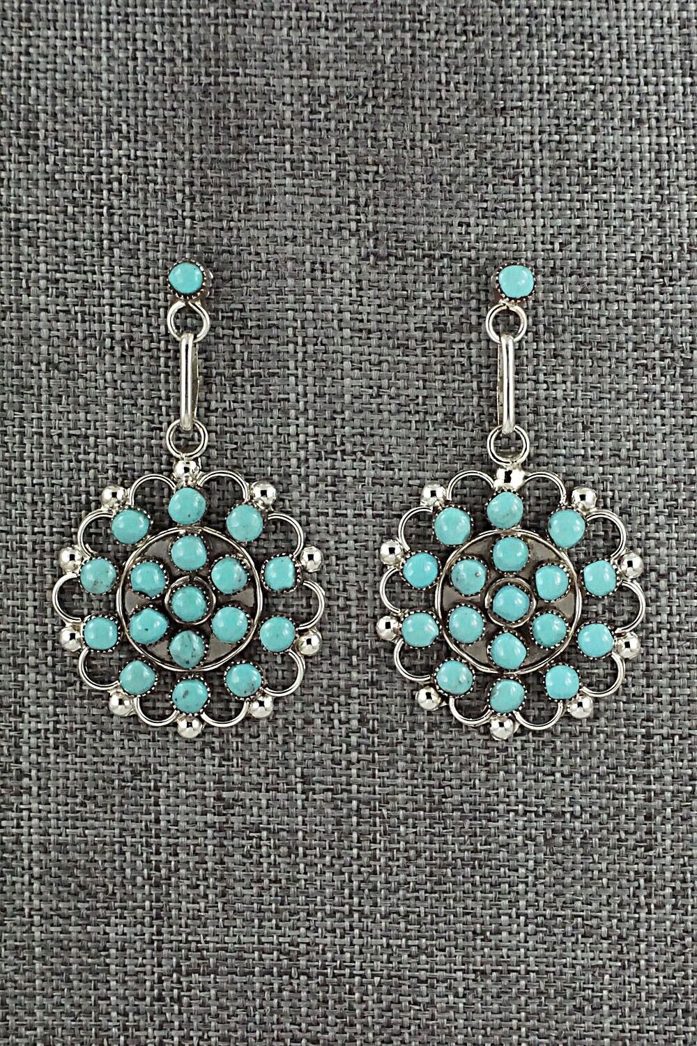 Turquoise & Sterling Silver Earrings - Yvette Kaamasee