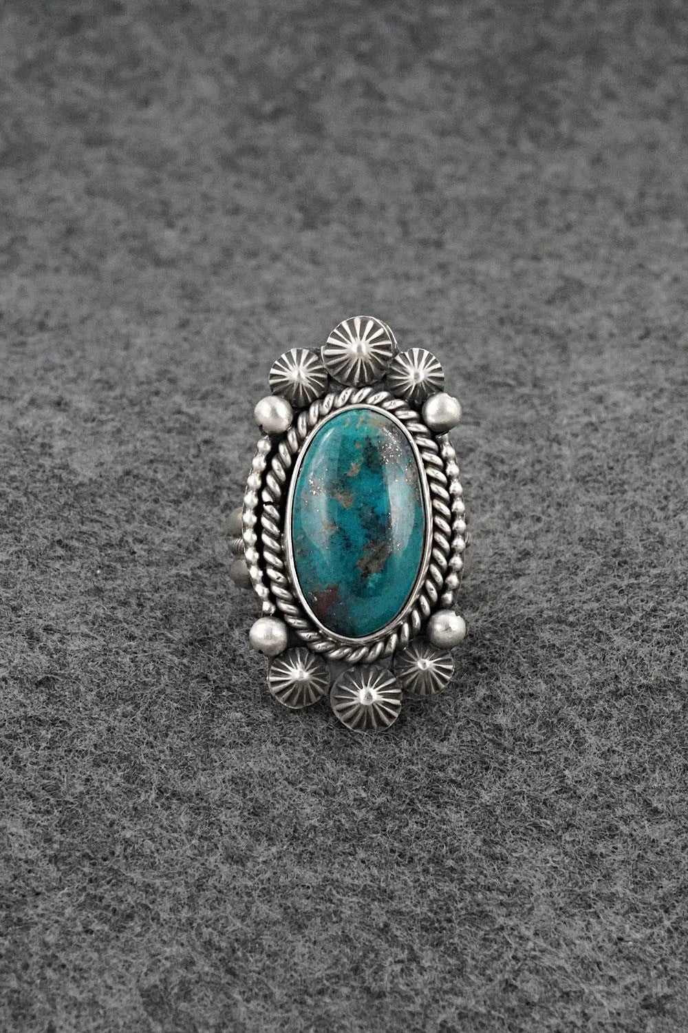 Turquoise & Sterling Silver Ring - Michael Calladitto - Size 8.5