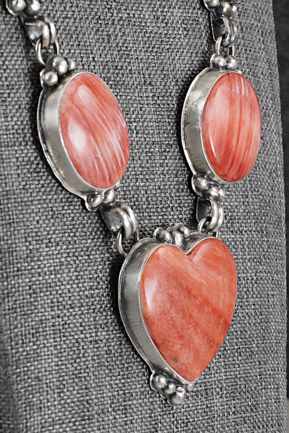 Spiny Oyster & Sterling Silver Necklace - Darrin Livingston