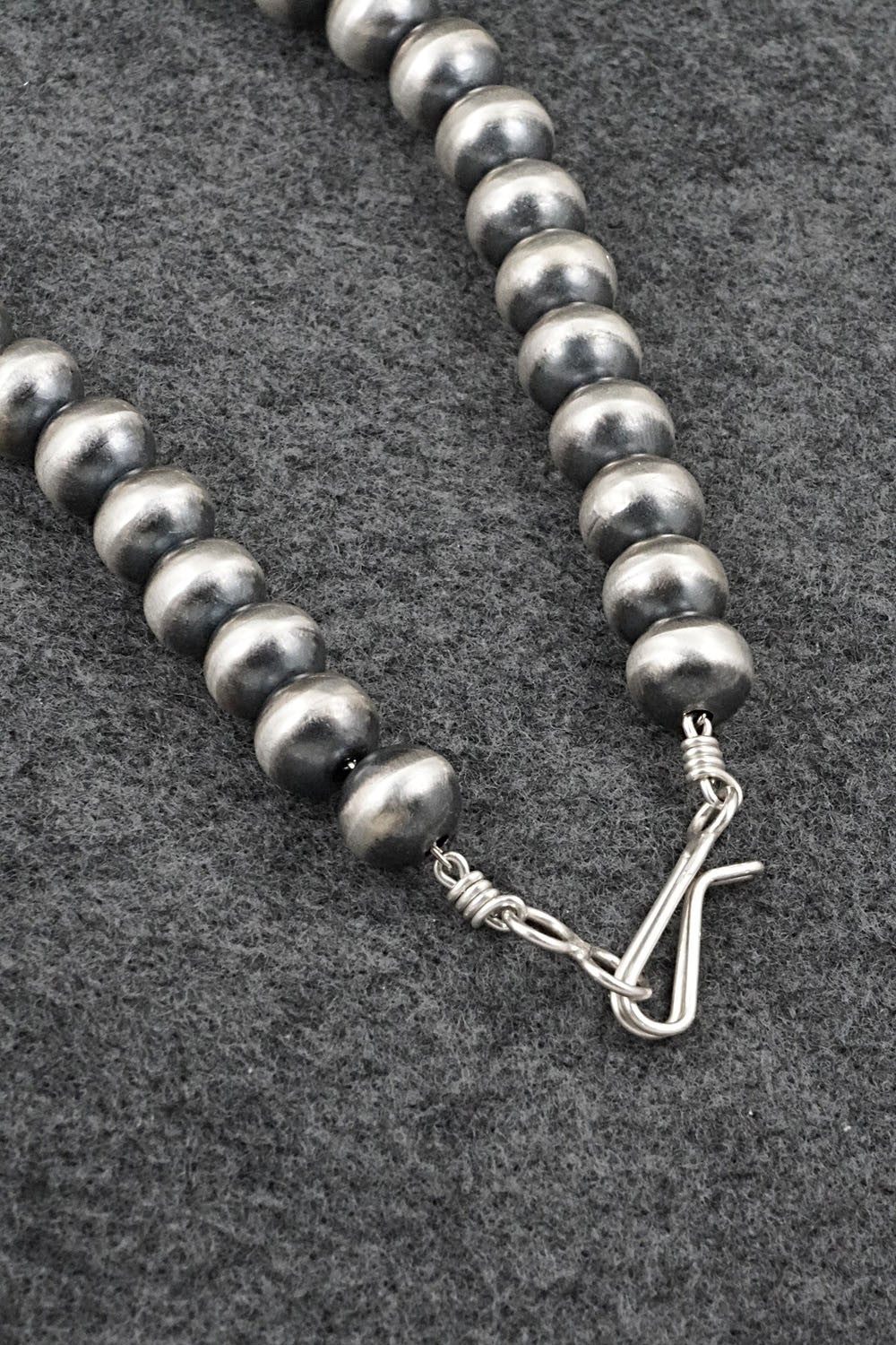 Turquoise & Sterling Silver Navajo Pearl Necklace - Adrienne Gordon
