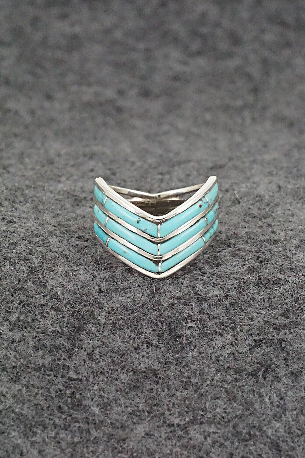 Turquoise & Sterling Silver Ring - Andrew Enrico - Size 7
