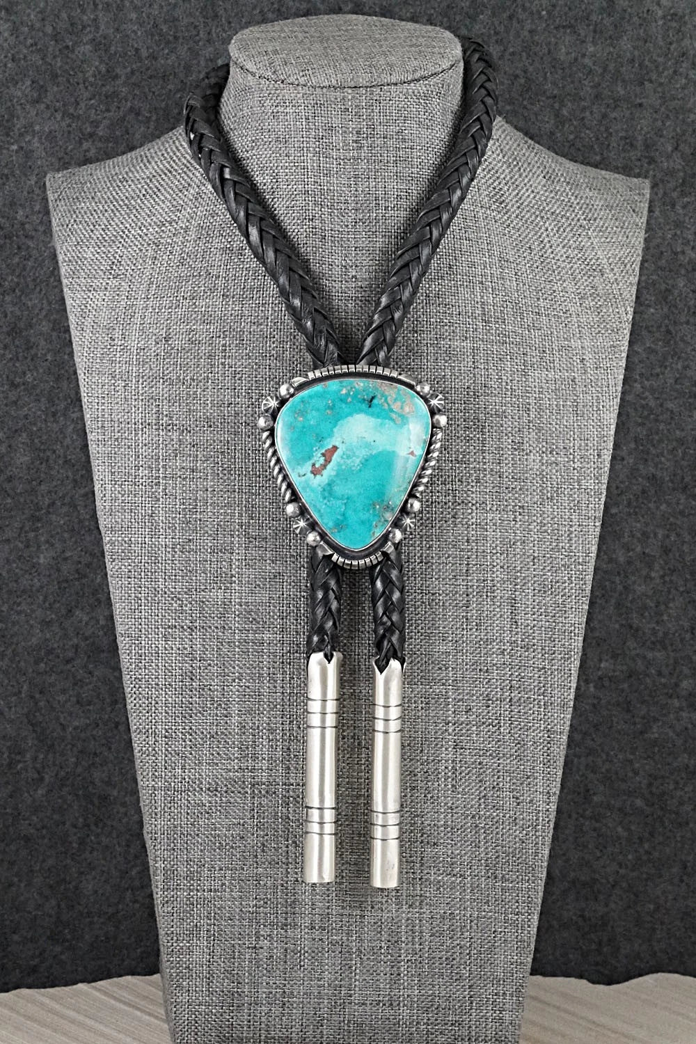 Turquoise & Sterling Silver Bolo Tie - Bob Becenti