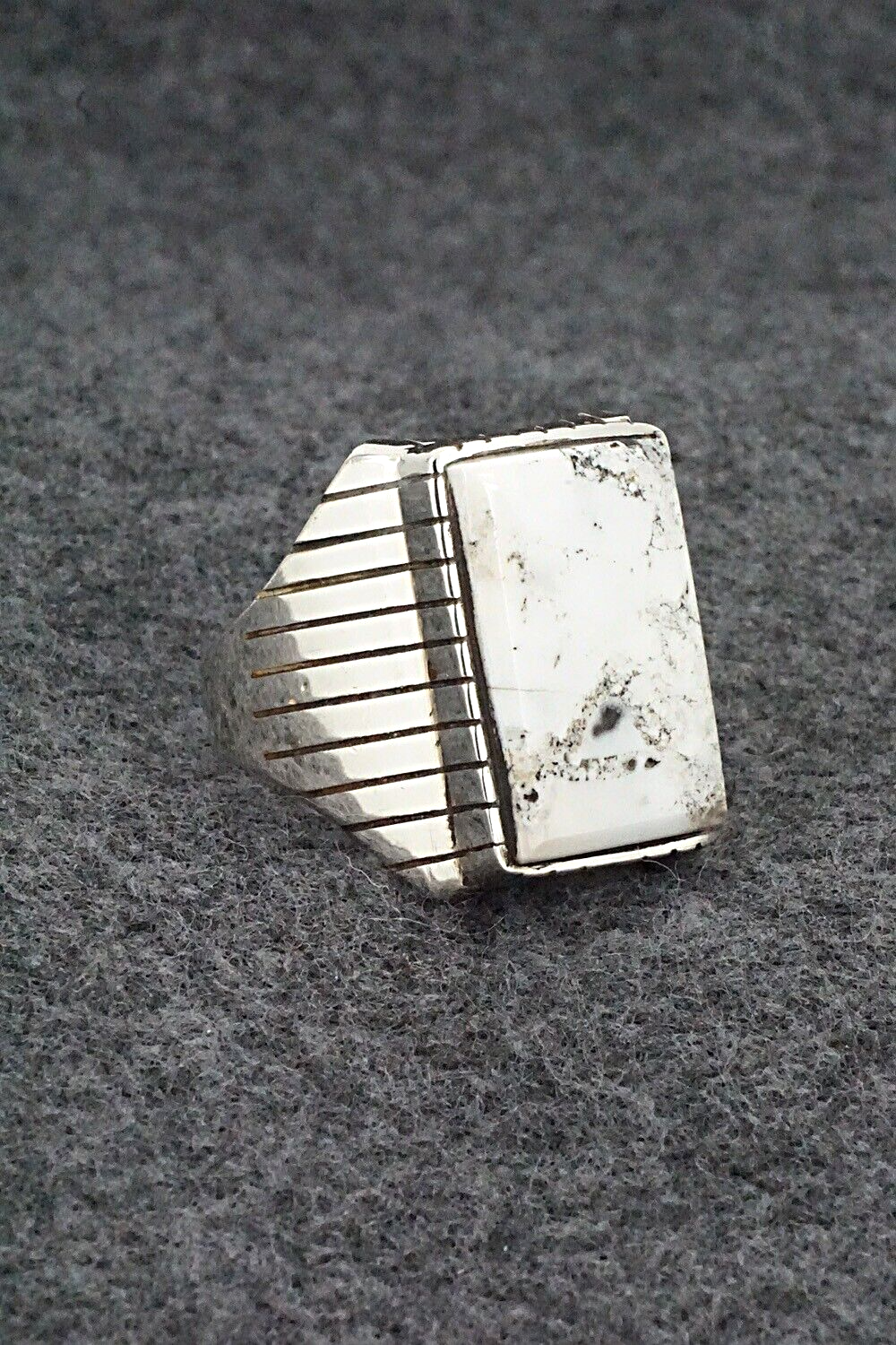 White Buffalo & Sterling Silver Ring - Trevor Jack - Size 12.75