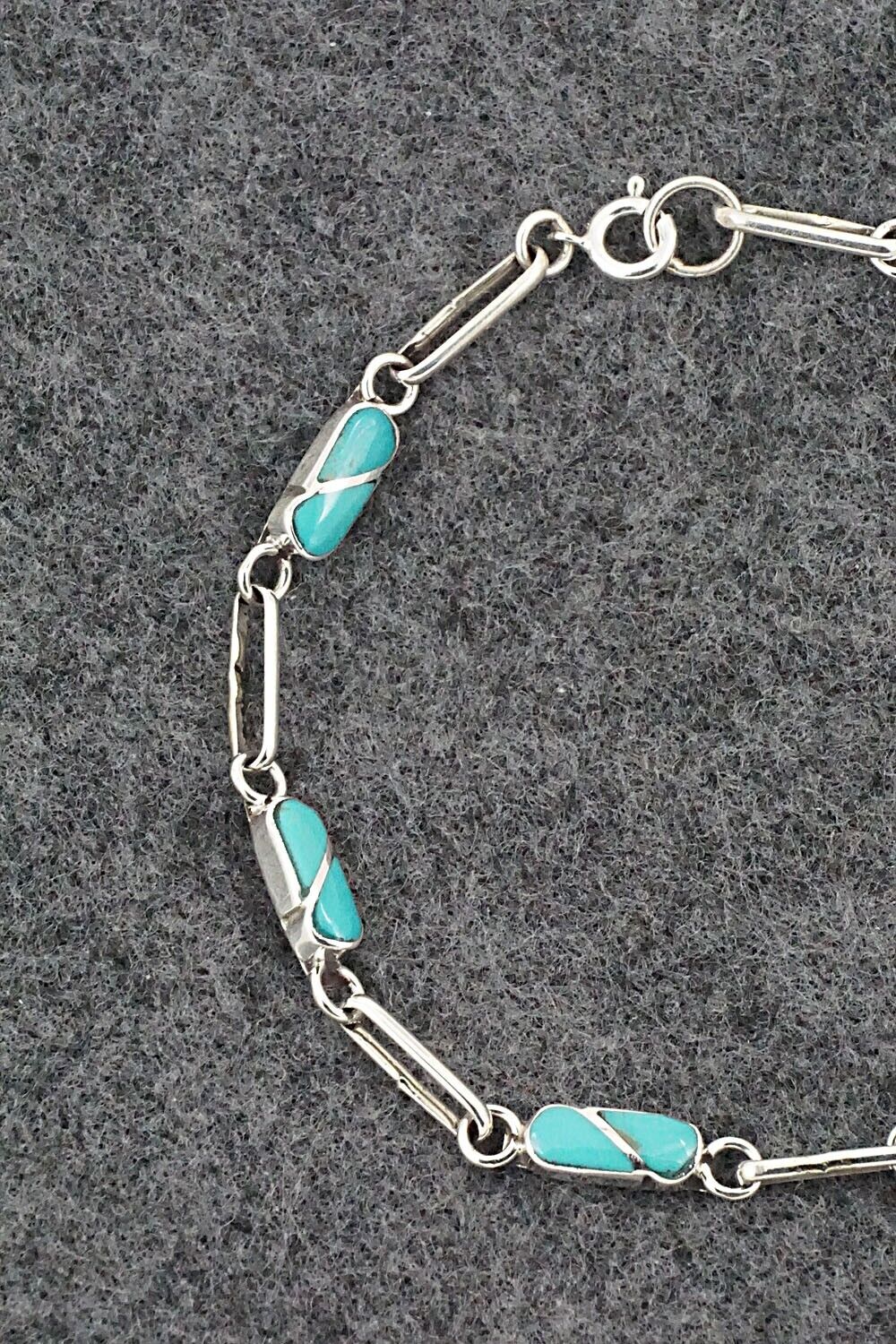 Turquoise & Sterling Silver Link Bracelet - Gina Dosedo
