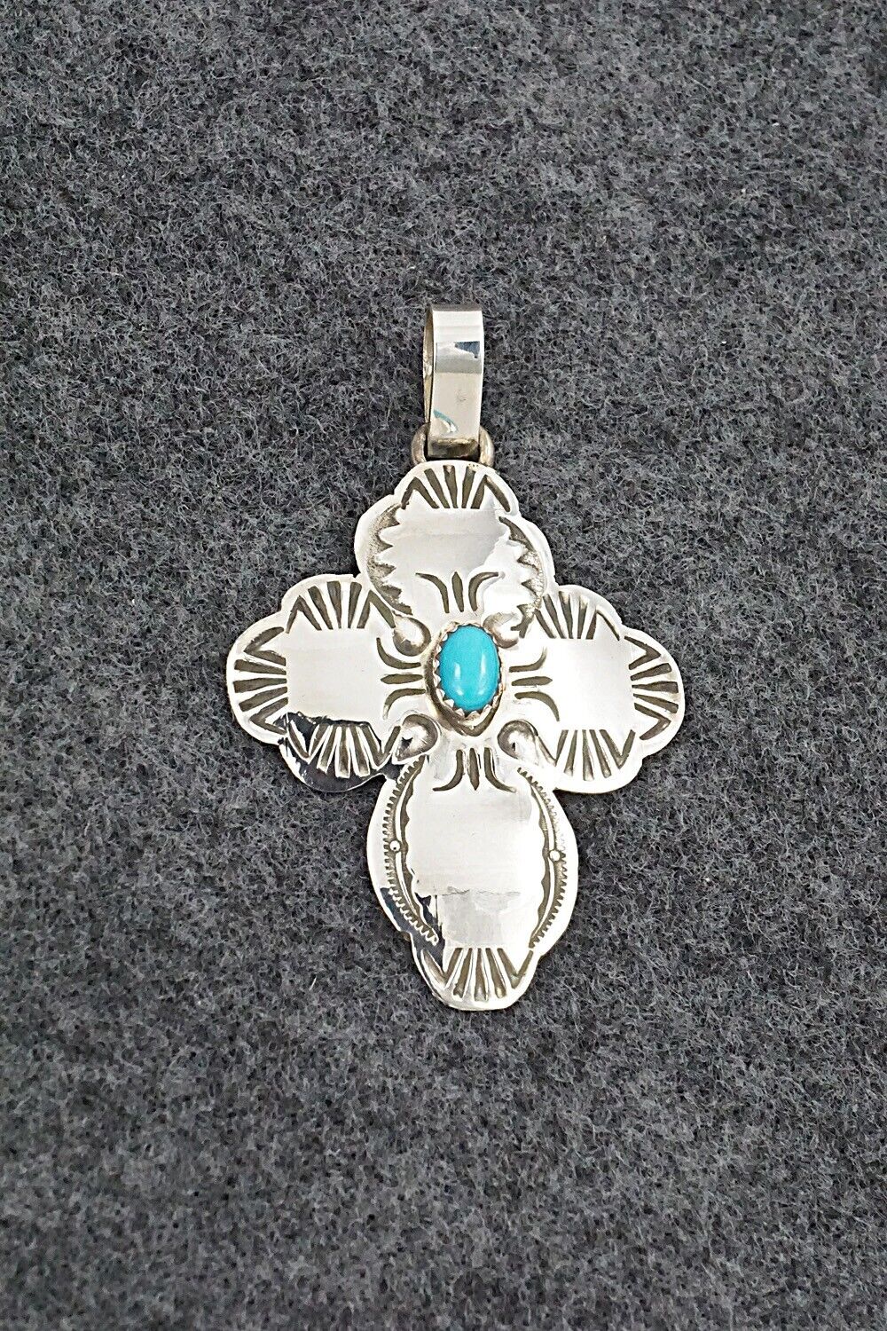 Turquoise & Sterling Silver Pendant - Bertha Begay