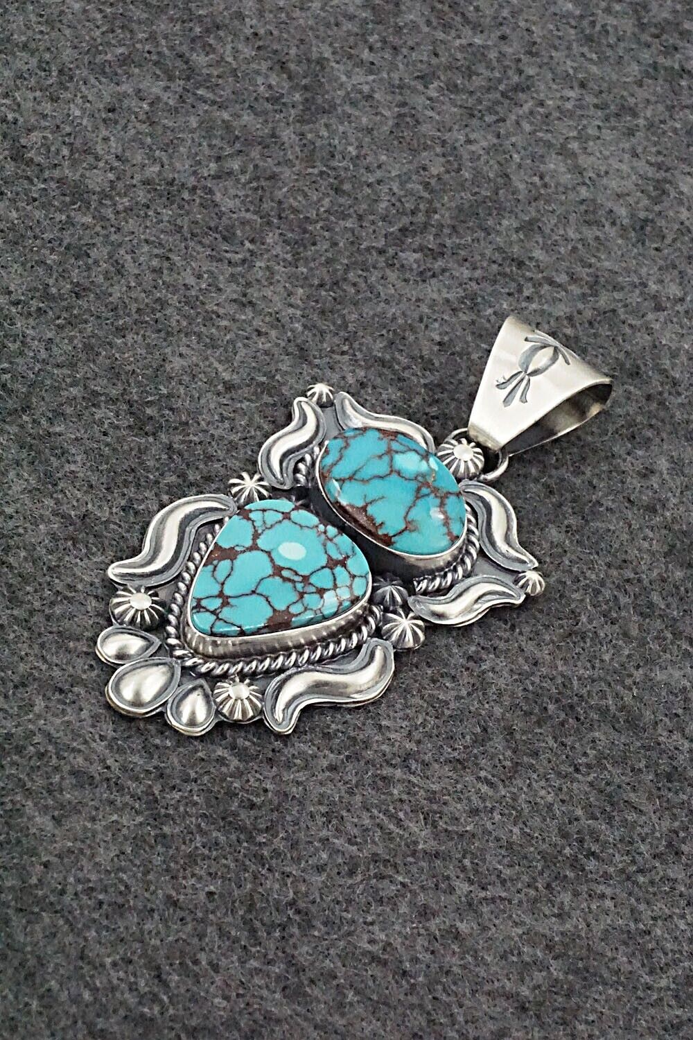 Turquoise & Sterling Silver Pendant - Raymond Delgarito