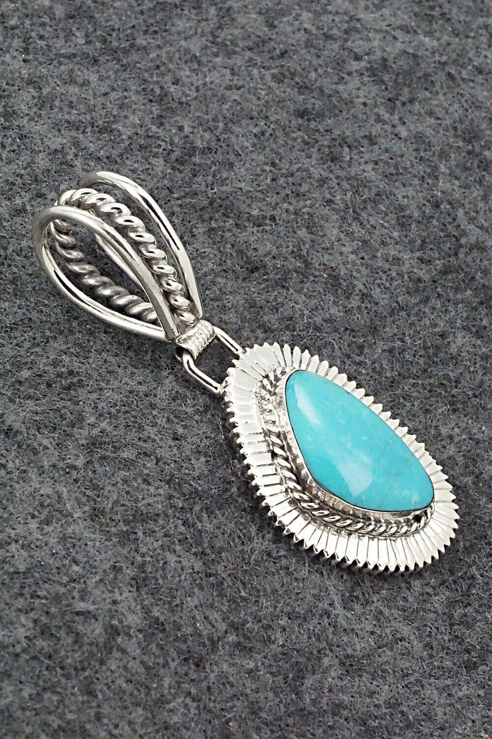 Turquoise & Sterling Silver Pendant - Sheena Jack