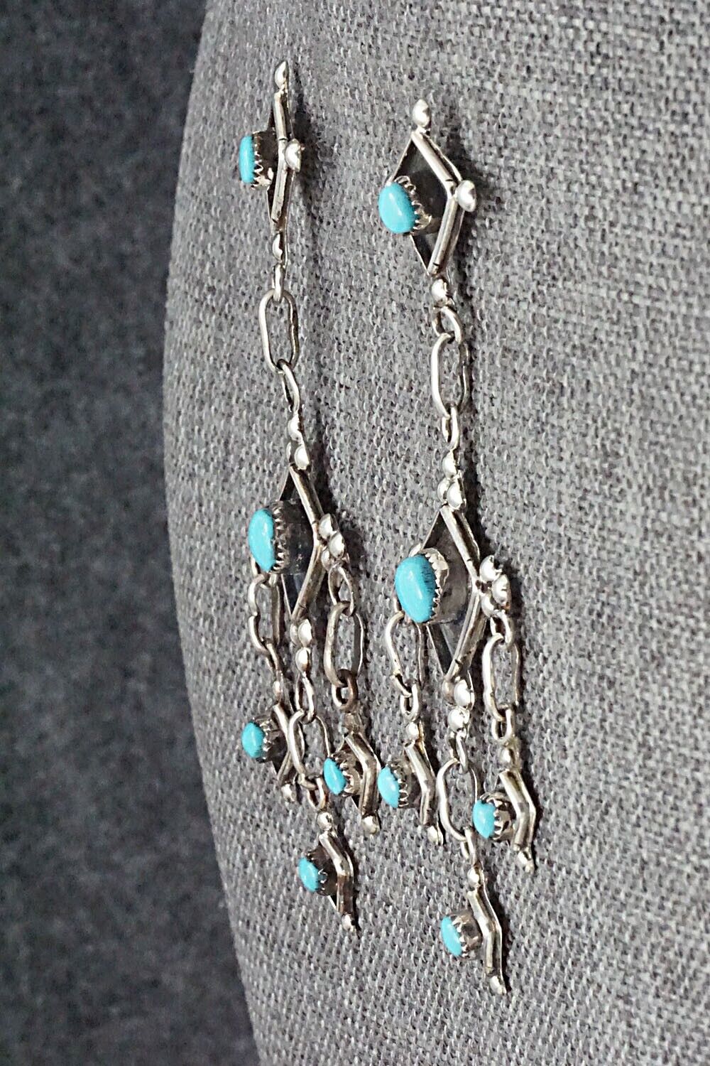 Turquoise & Sterling Silver Earrings - Verdie Booqua