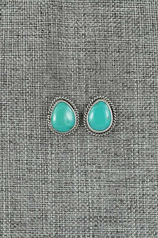 Turquoise & Sterling Silver Earrings - Rosemary Saunders