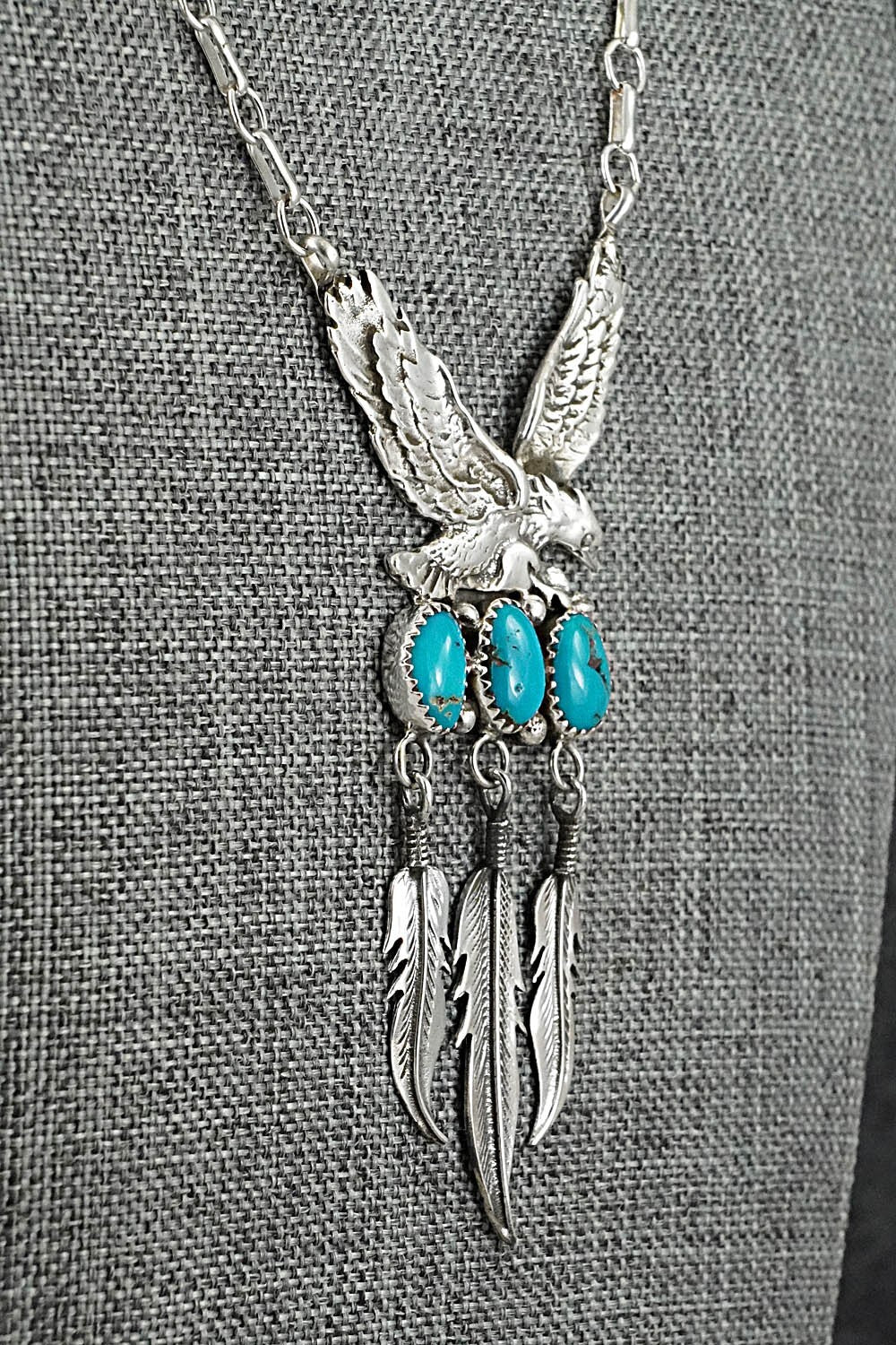 Turquoise & Sterling Silver Necklace - Henry Attakai