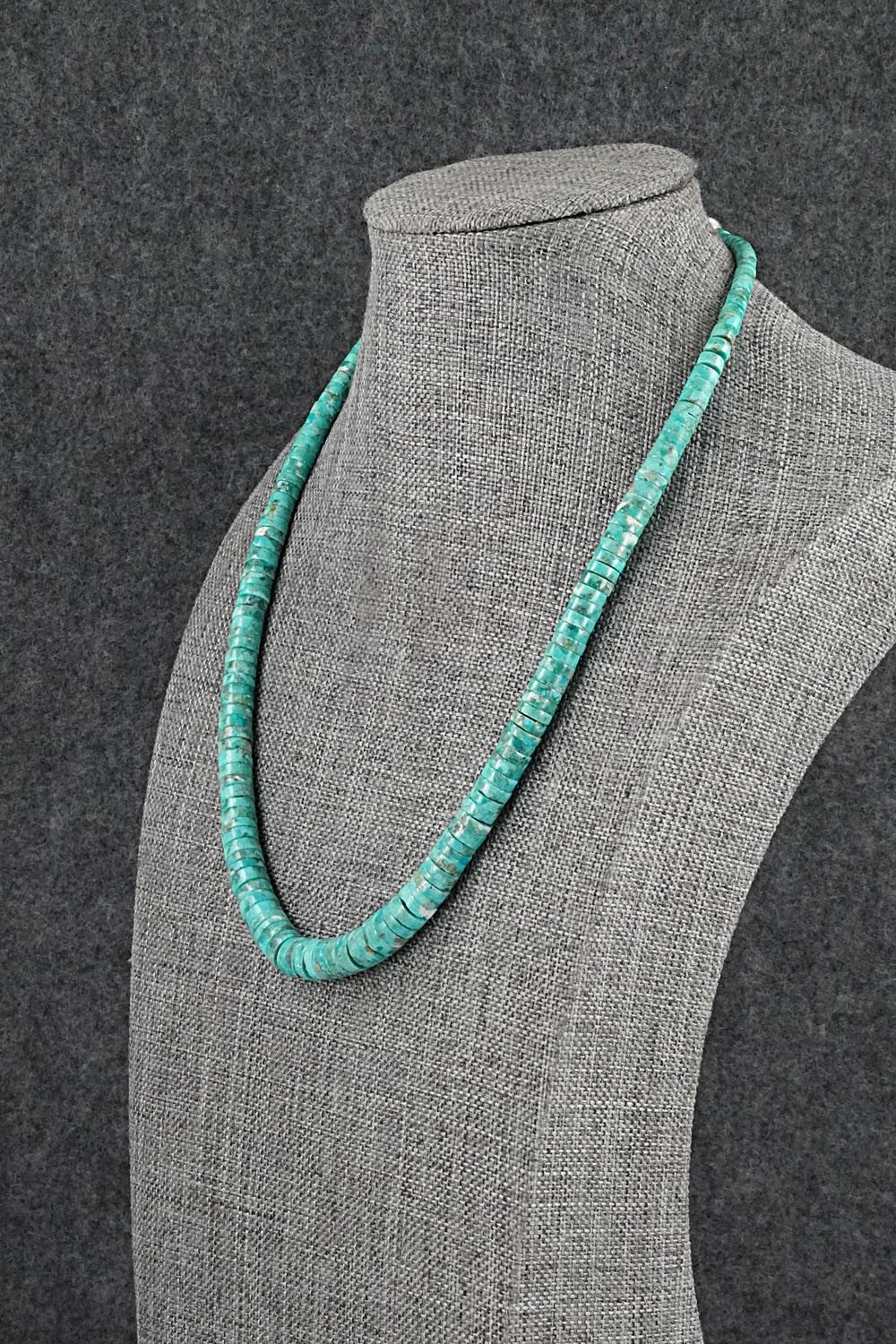 Turquoise & Sterling Silver Necklace 18" - Doreen Jake