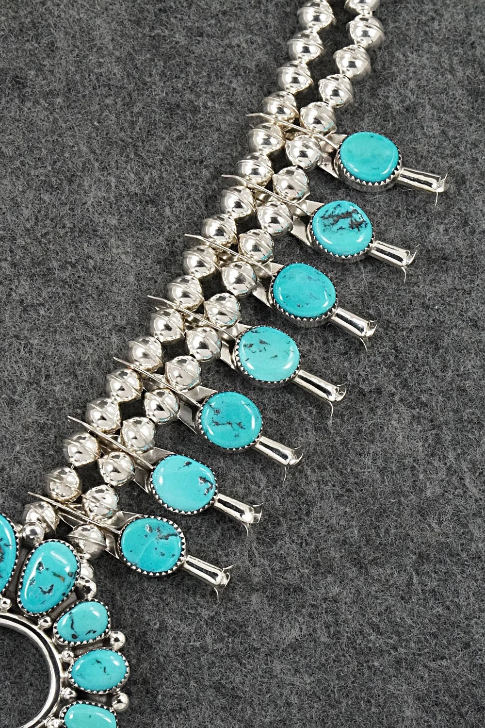 Turquoise & Sterling Silver Squash Blossom Set - Califreda Roanhorse
