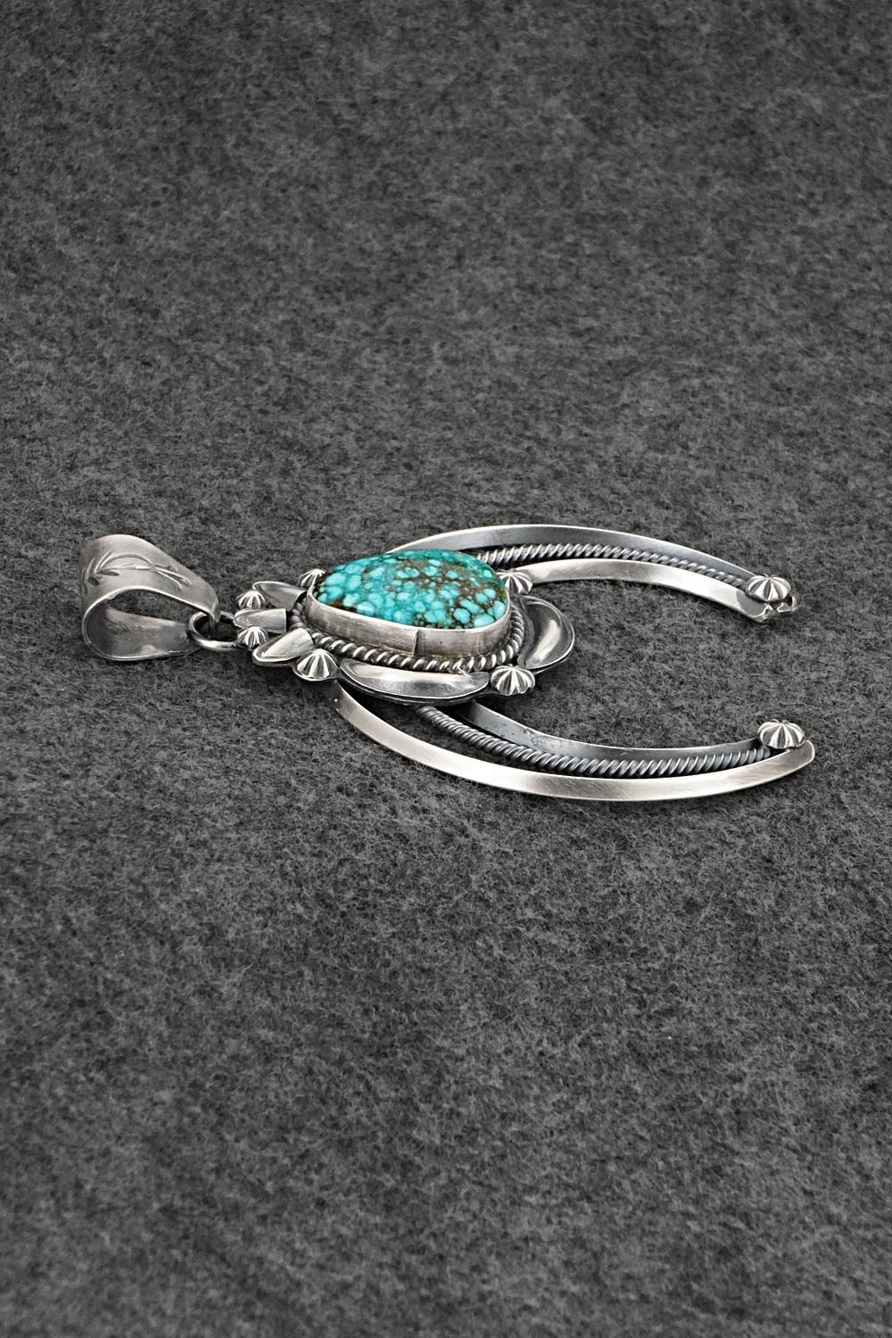 Turquoise & Sterling Silver Naja Pendant - Raymond Delgarito