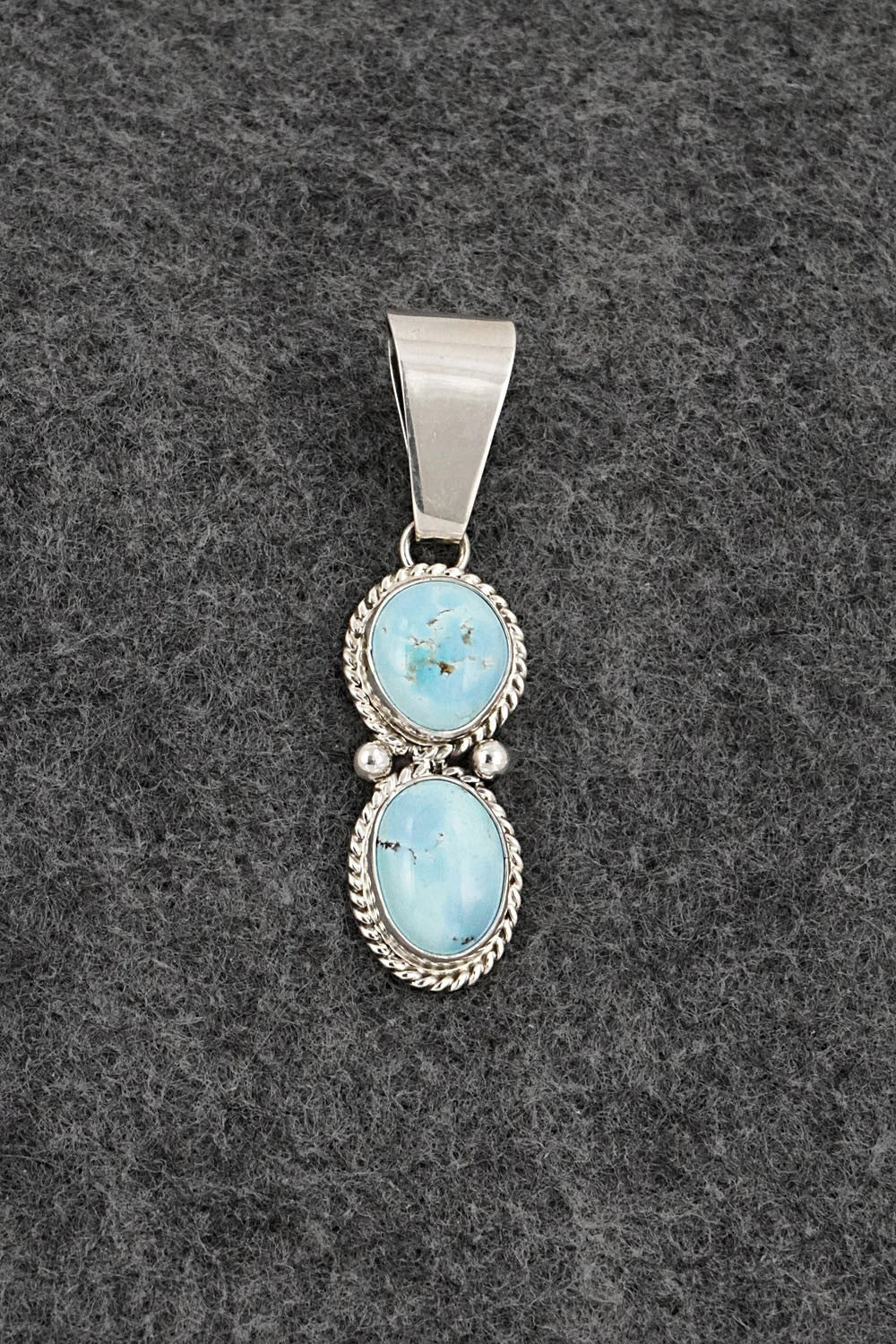Turquoise & Sterling Silver Pendant - Eugene Gruber