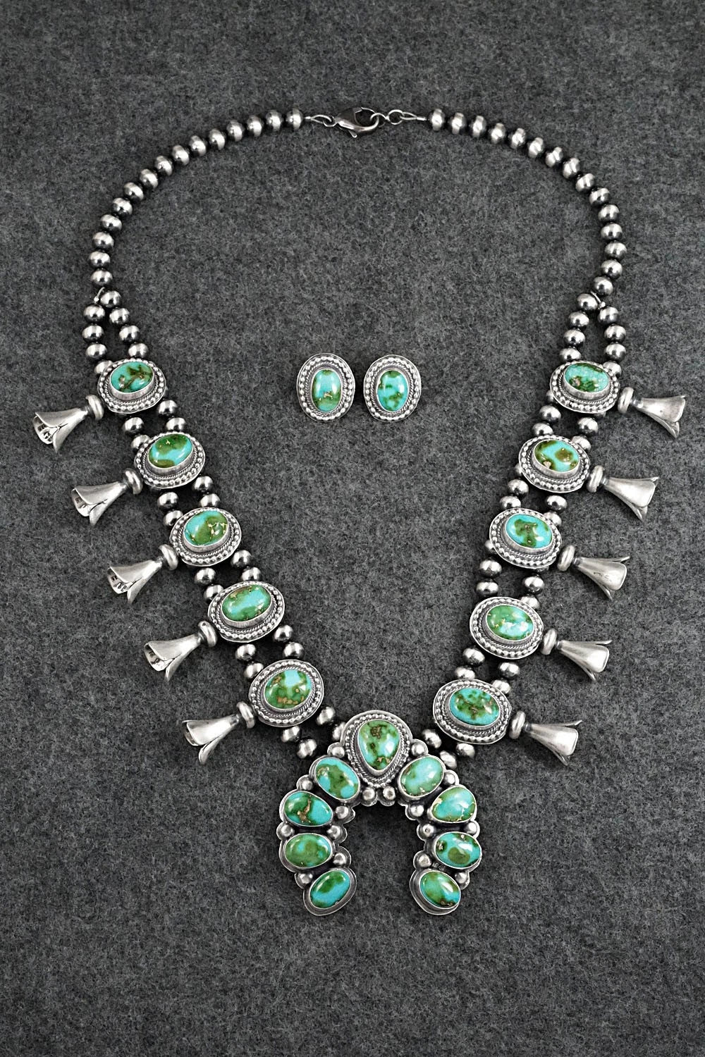 Turquoise & Sterling Silver Squash Blossom Set - Randy Boyd