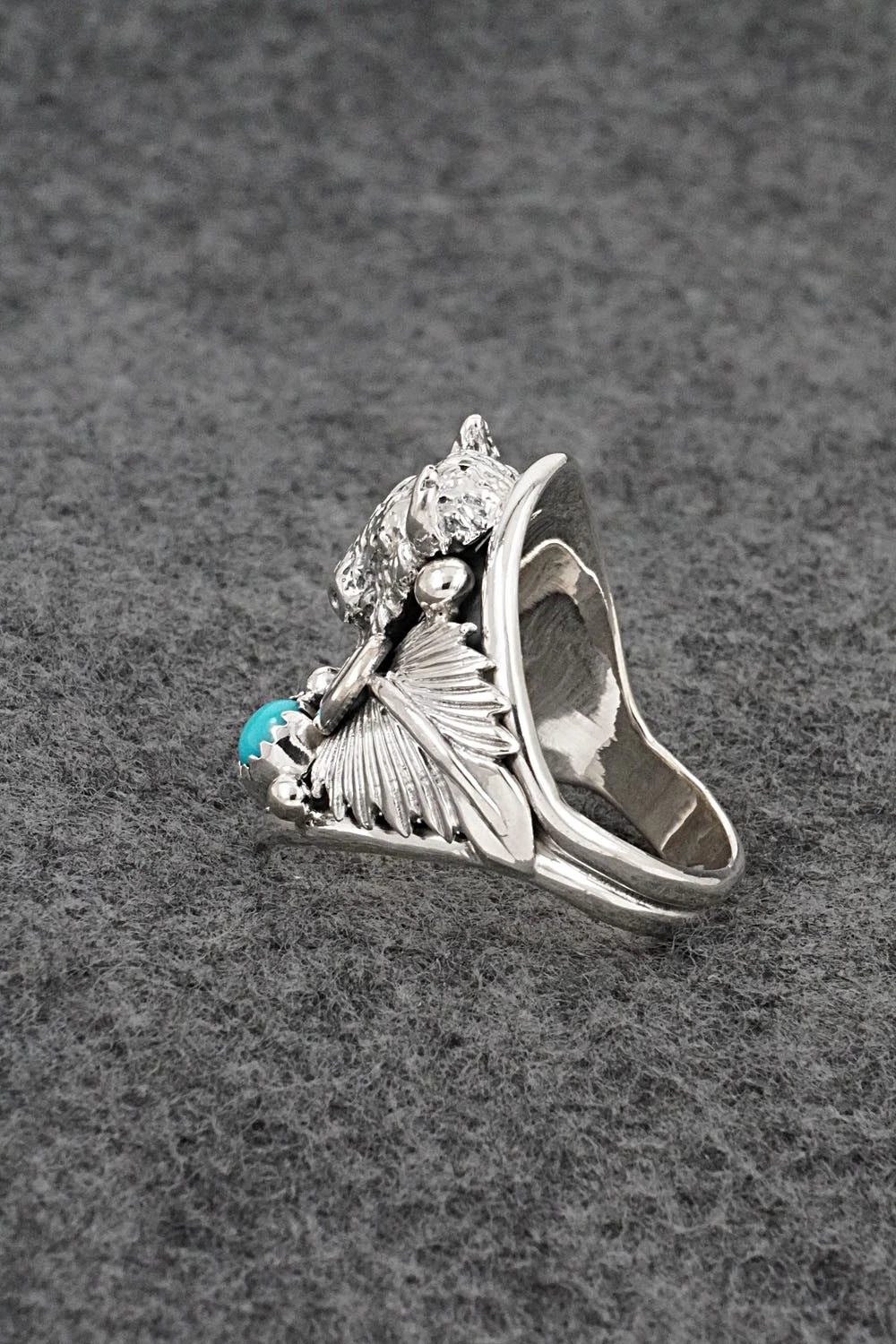 Turquoise & Sterling Silver Ring - Darrell Morgan - Size 11.5
