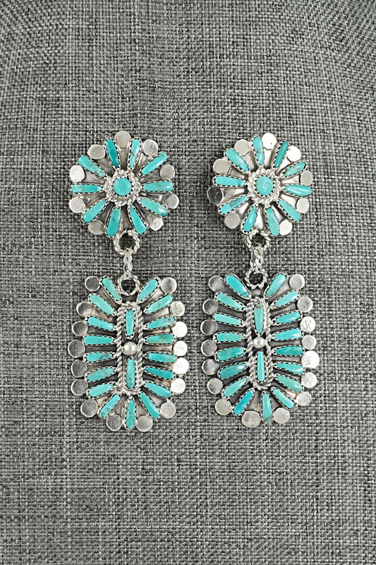 Turquoise & Sterling Silver Earrings - Lavell Byjoe