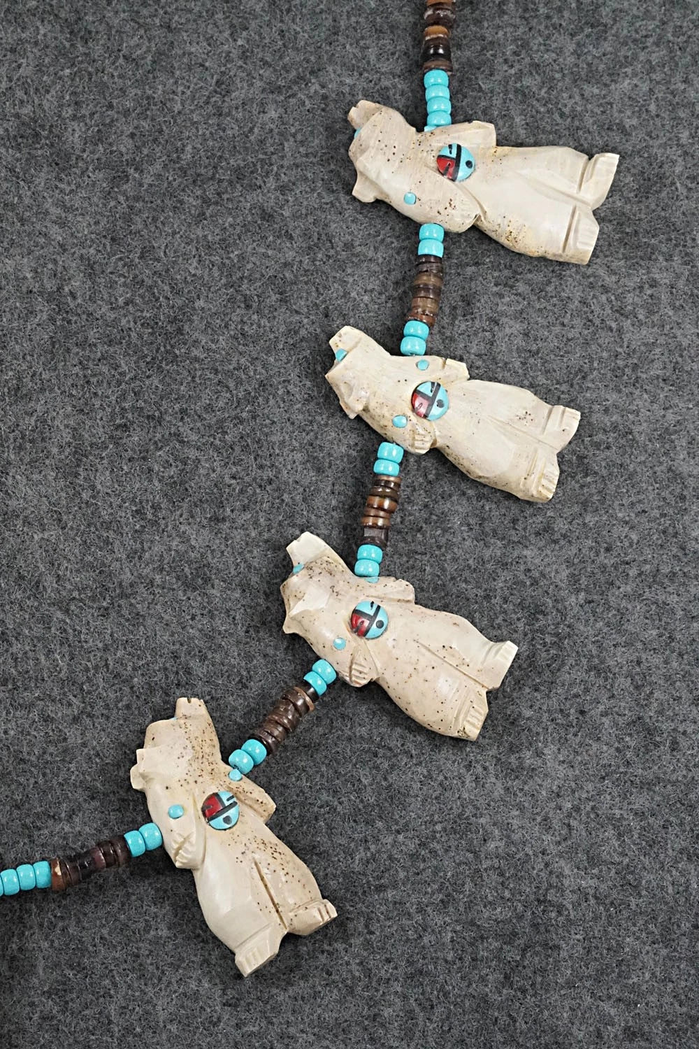 Multi-Stone Bear Fetish & Sterling Silver Necklace Set - Dannette Laate