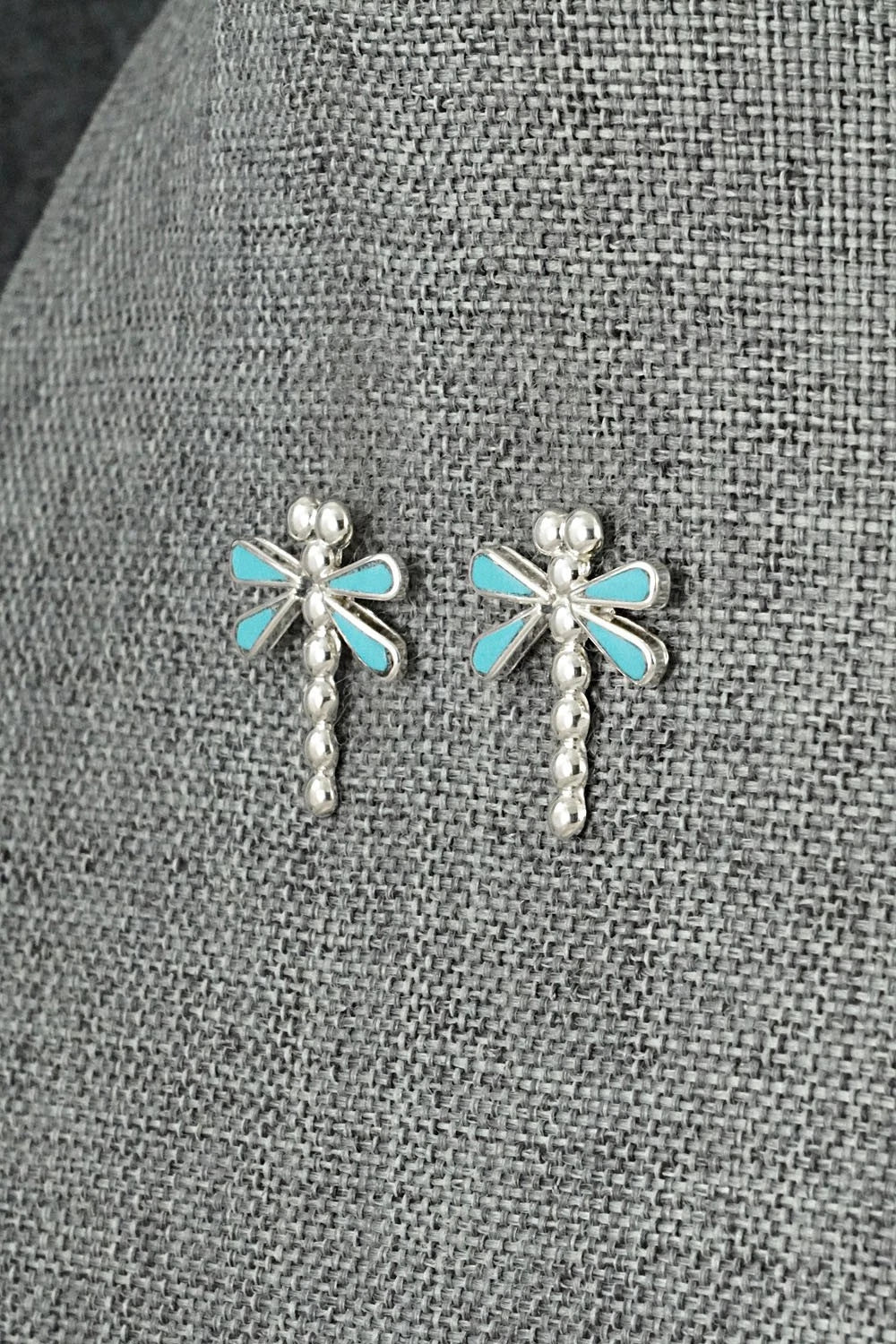 Turquoise & Sterling Silver Earrings - Emma Edaakie