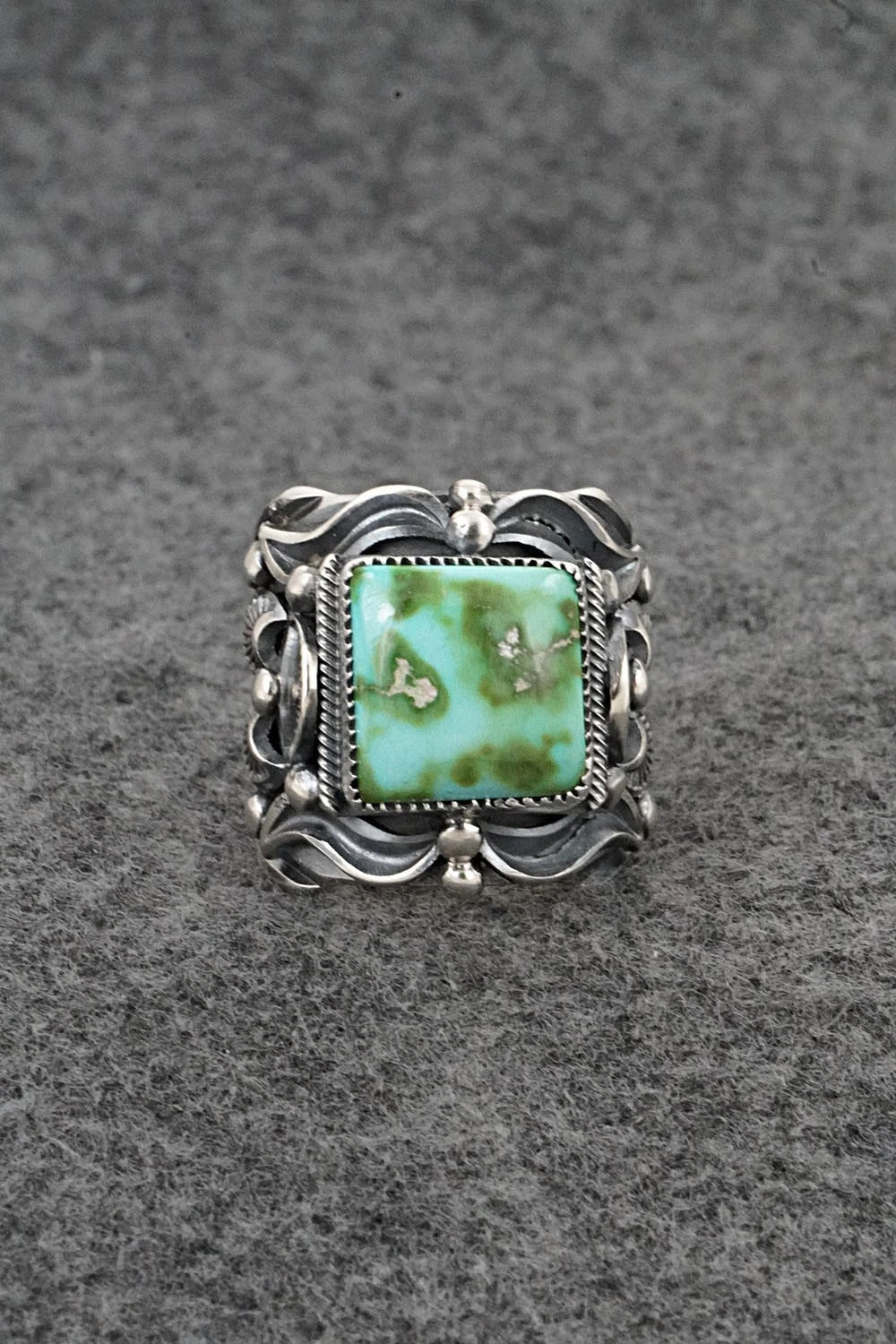 Turquoise & Sterling Silver Ring - Delbert Gordon - Size 9.5