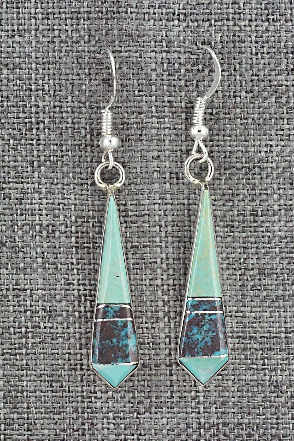 Turquoise & Sterling Silver Inlay Earrings - Marilyn Yazzie