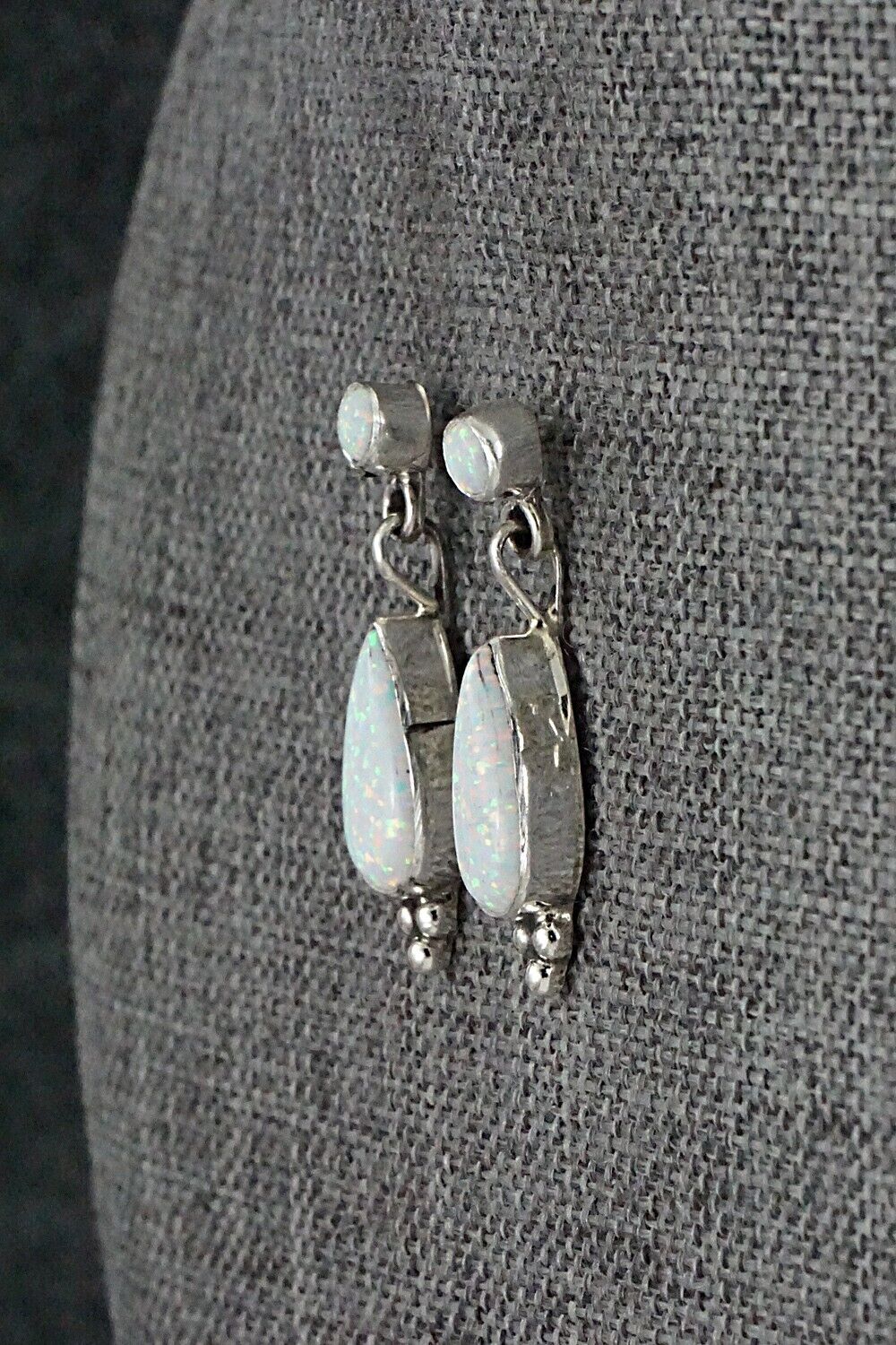 Opalite & Sterling Silver Earrings - Gary Shorty