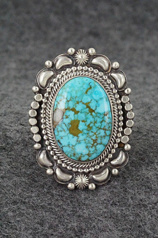 Turquoise & Sterling Silver Ring - Tom Lewis - Size 9.75