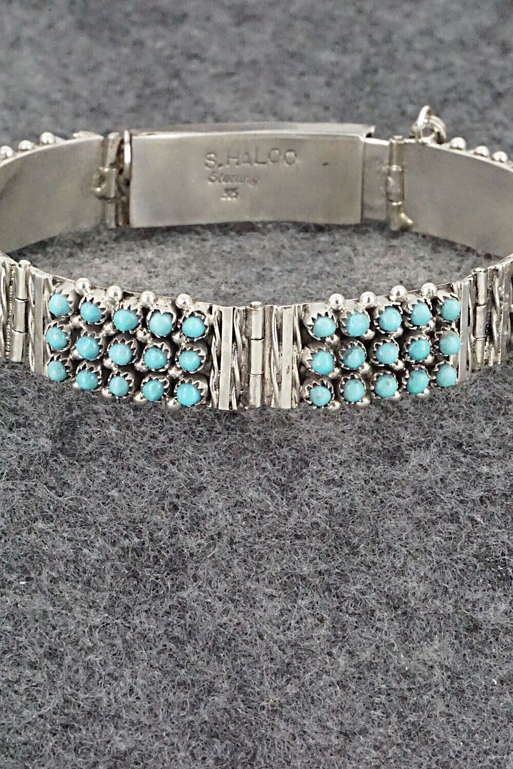 Turquoise & Sterling Silver Link Bracelet - Stephen Haloo