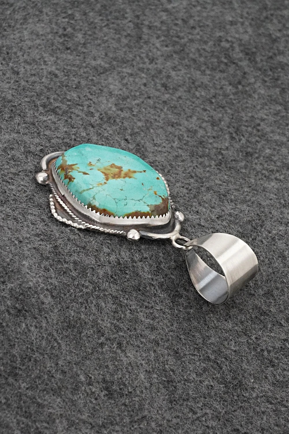 Turquoise & Sterling Silver Pendant - Leslie Nez