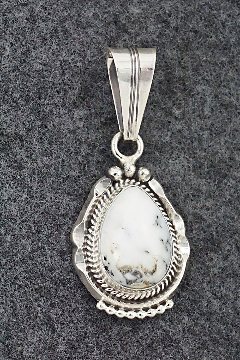 White Buffalo & Sterling Silver Pendant - Samuel Yellowhair