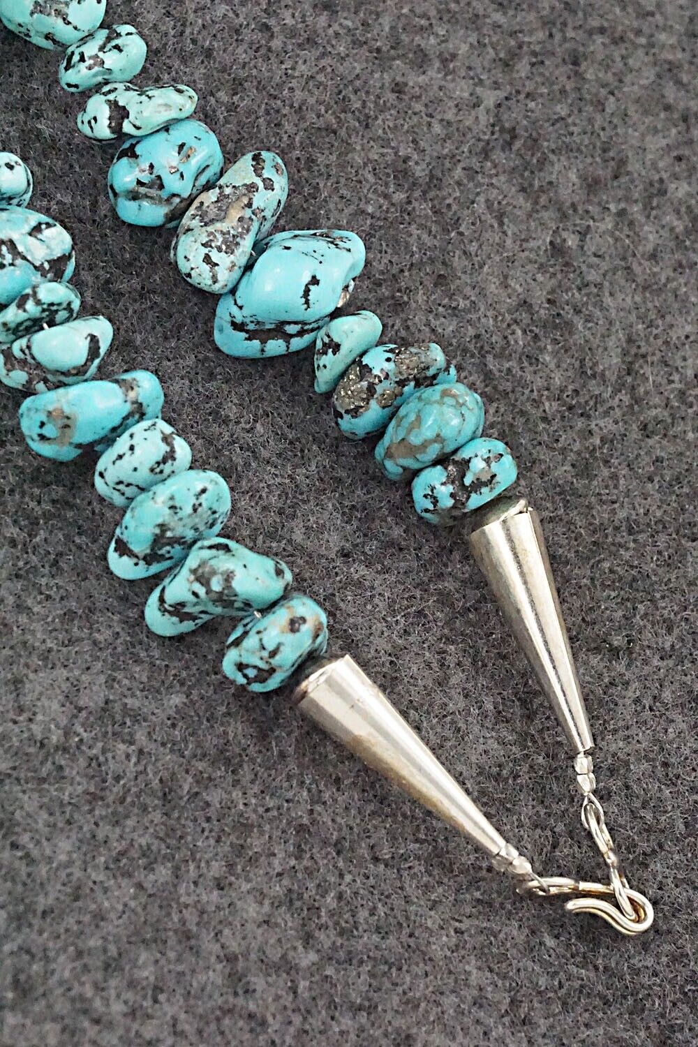 Turquoise & Sterling Silver Necklace 22" - Louise Joe