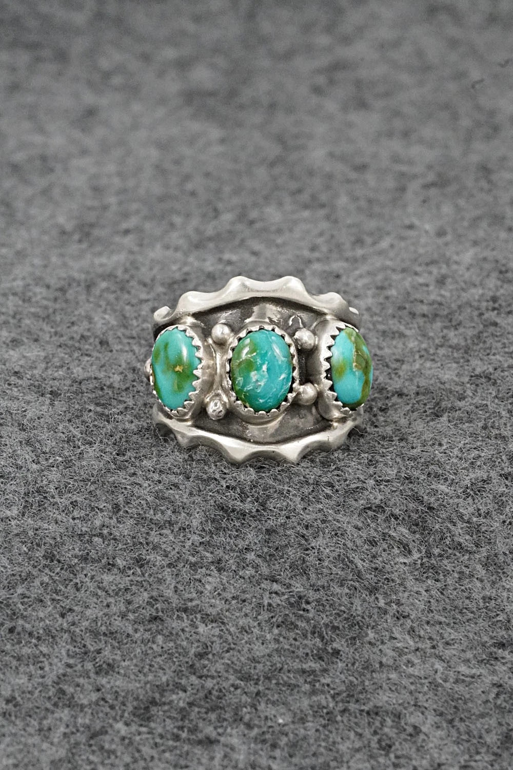Turquoise & Sterling Silver Ring - Genevieve Francisco - Size 7